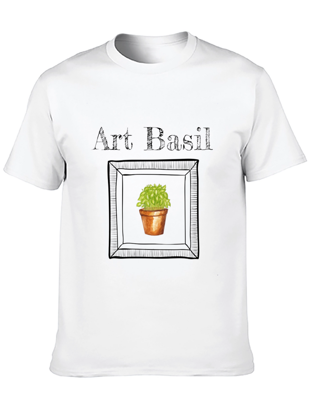 Art Basil T-Shirt - Unique Plant Graphic Tee
