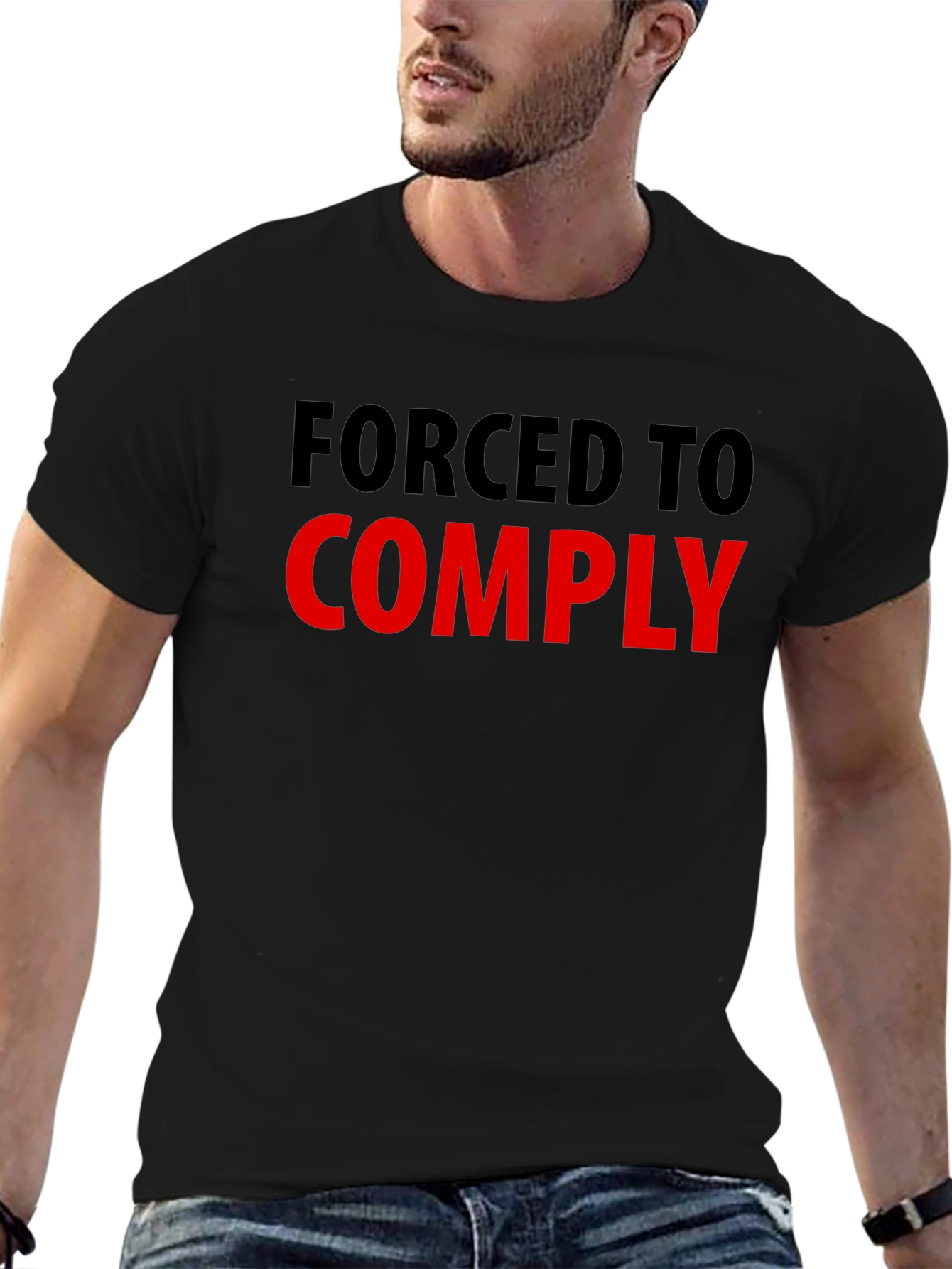 Forced to Comply Graphic Tee - Statement T-Shirt