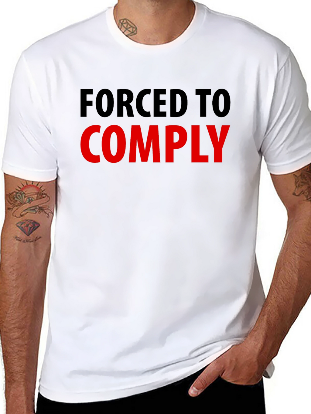 Forced to Comply Graphic Tee - Statement T-Shirt