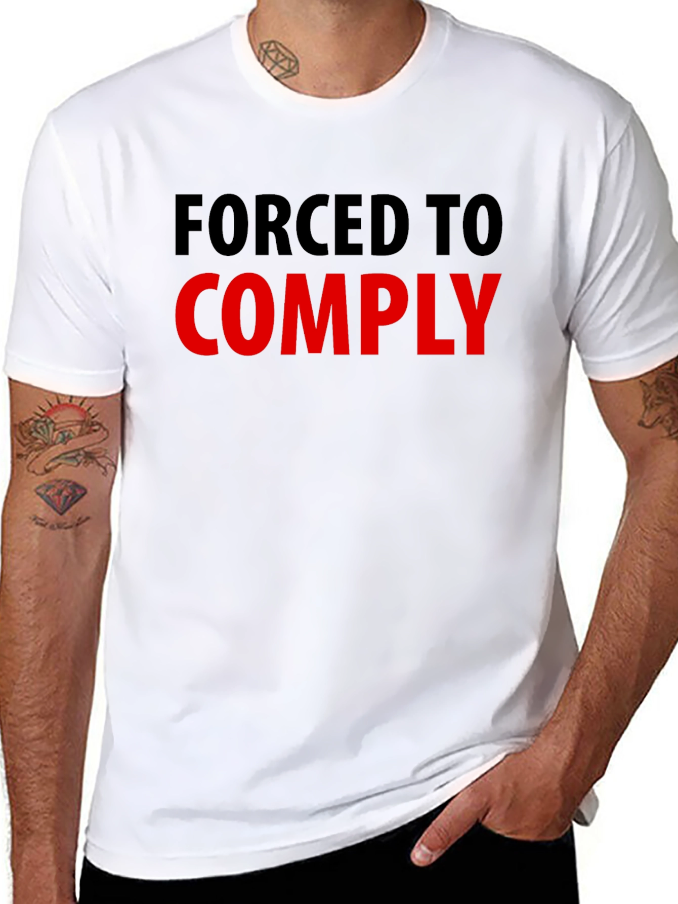 Forced to Comply Graphic Tee - Statement T-Shirt