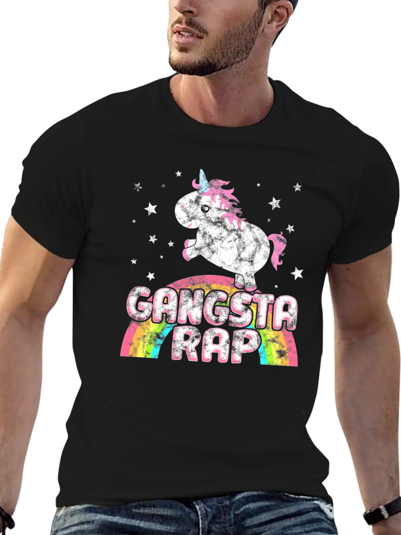Gangsta Rap Unicorn Graphic T-Shirt