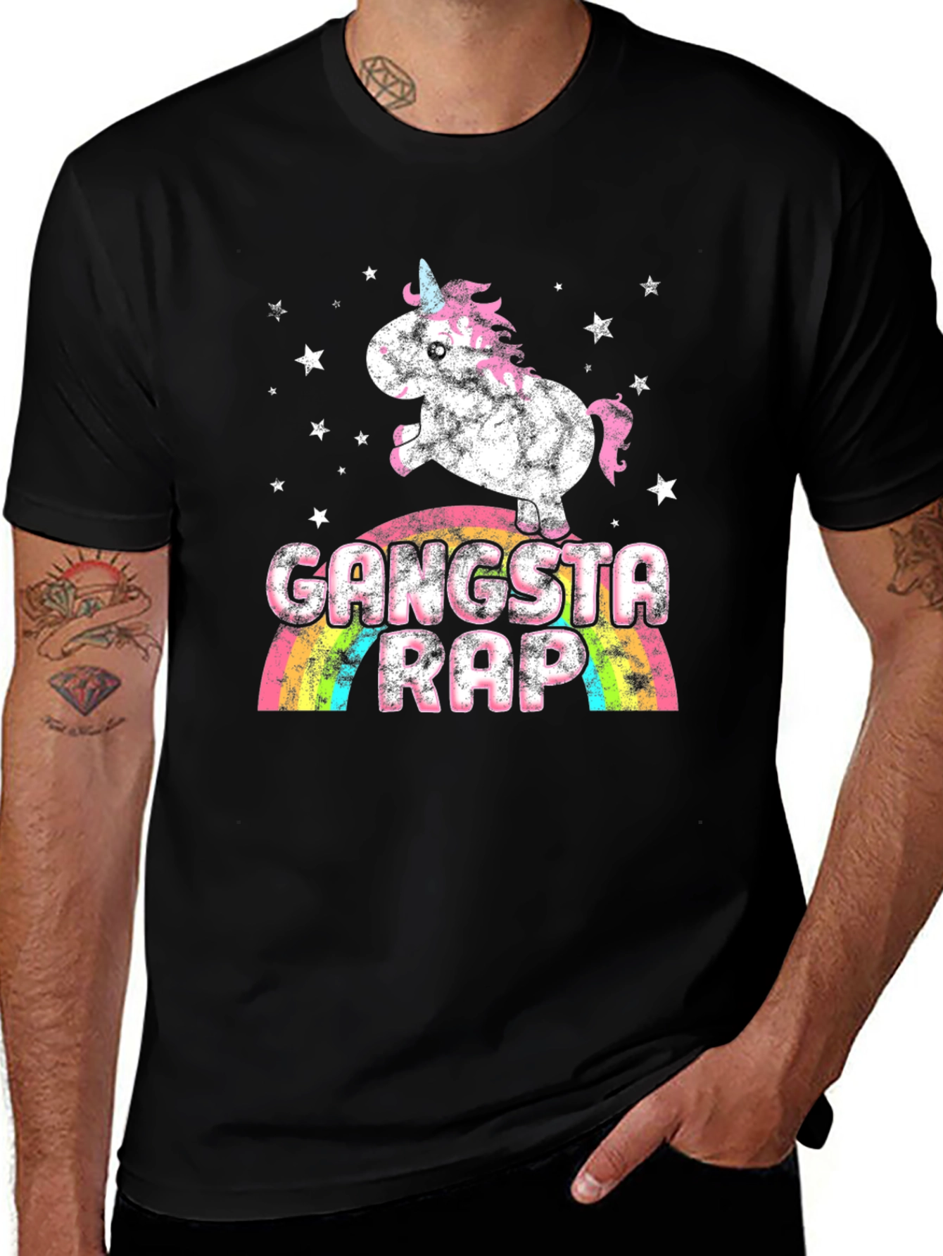 Gangsta Rap Unicorn Graphic T-Shirt