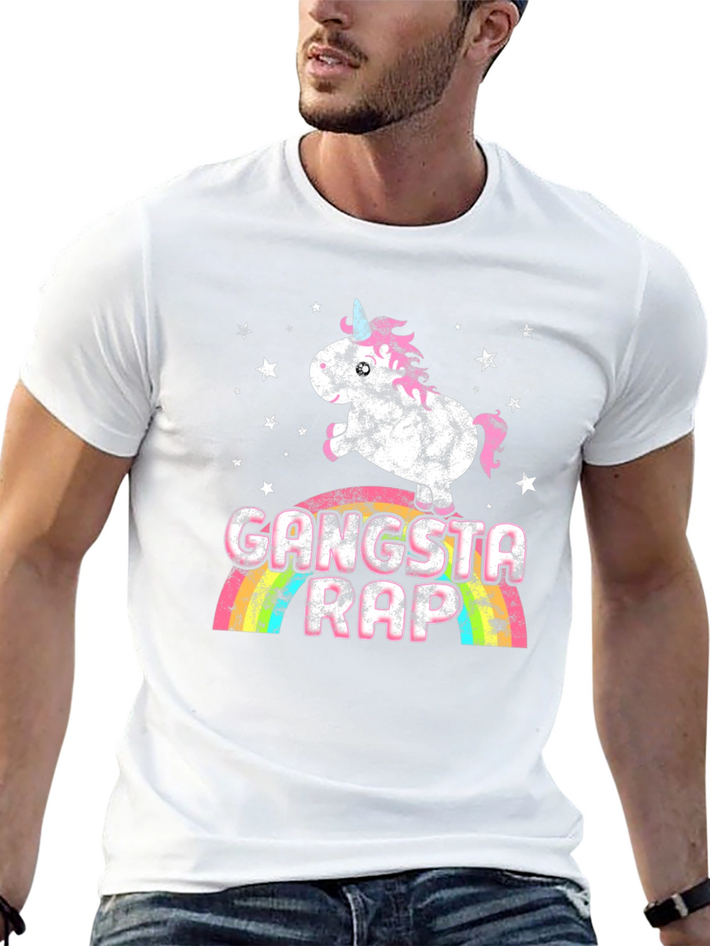 Gangsta Rap Unicorn Graphic T-Shirt