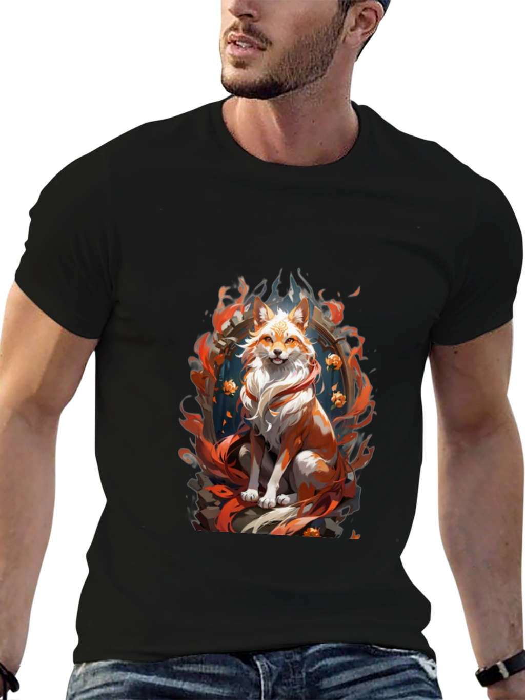 Fox Spirit Graphic Tee - Mens Black T-Shirt