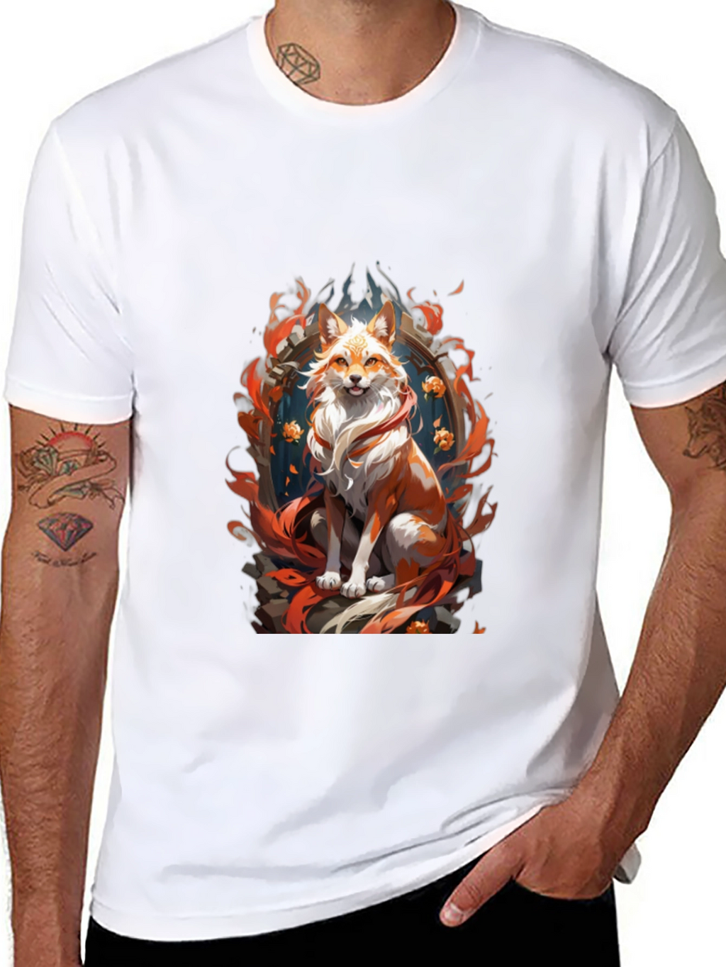 Fox Spirit Graphic Tee - Mens Black T-Shirt