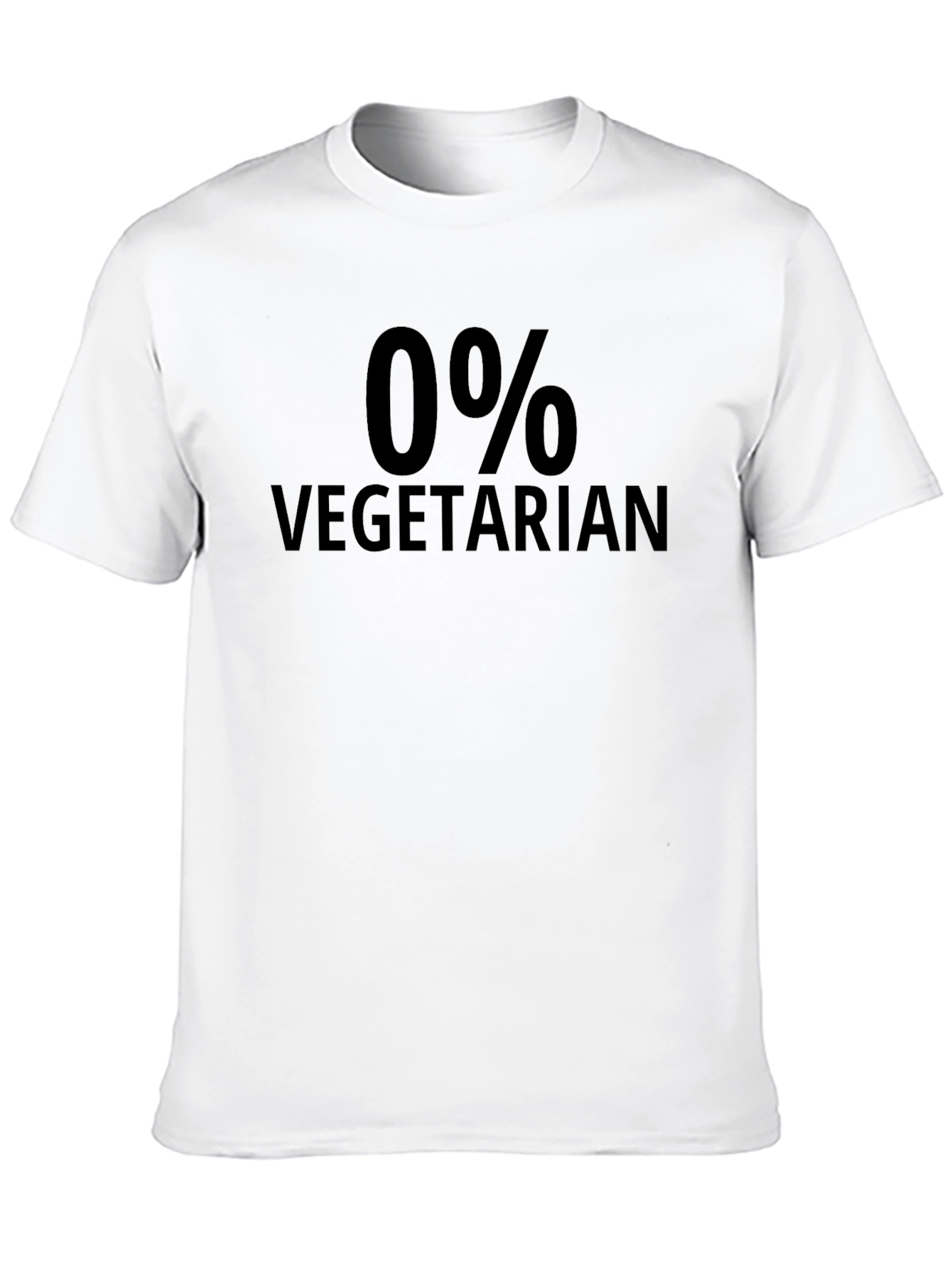 0% Vegetarian Black Graphic Tee Shirt