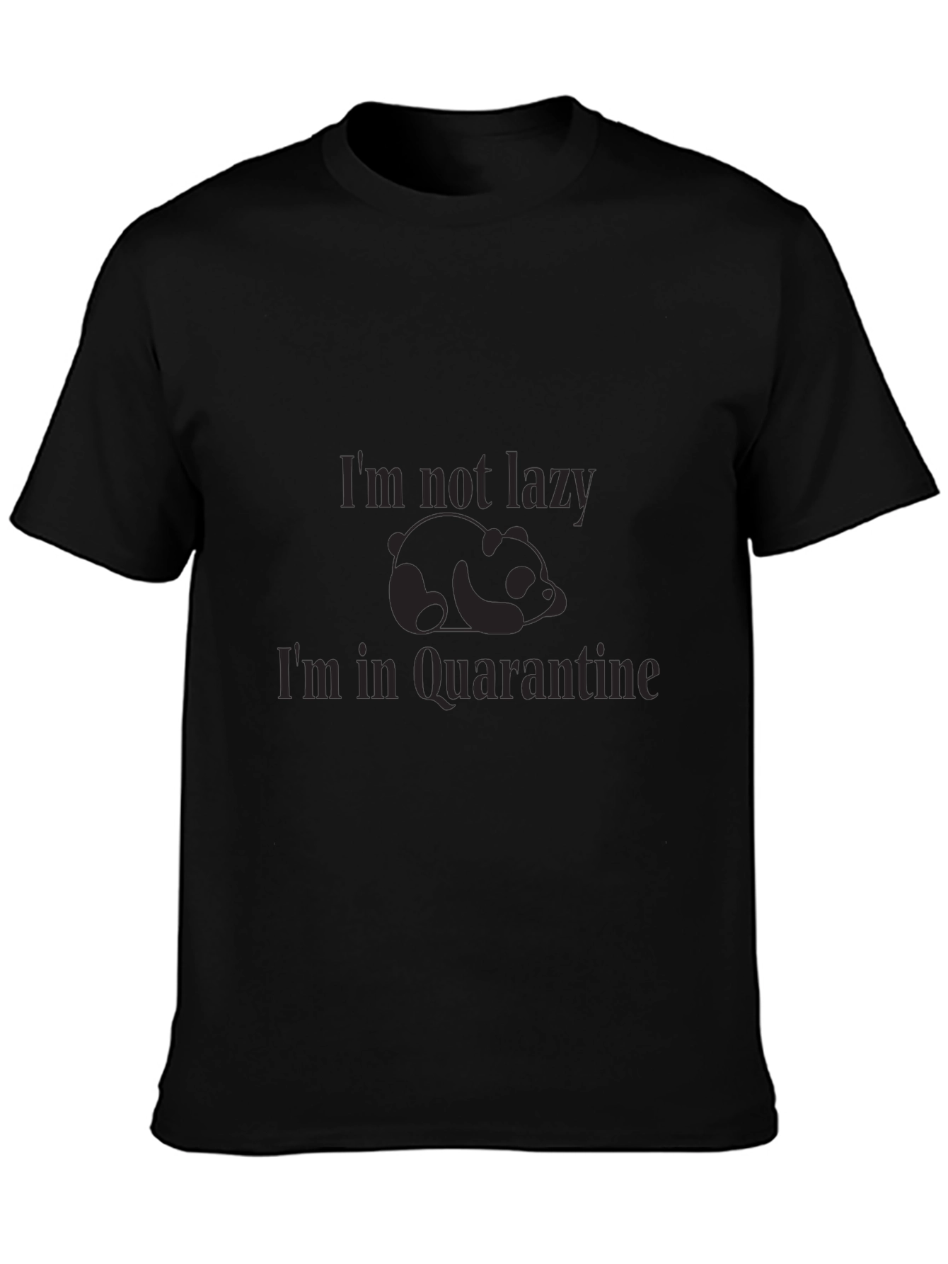 Funny Quarantine Panda Graphic Tee - Black