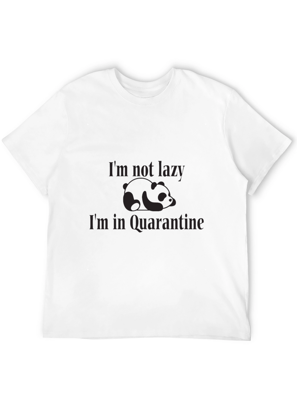 Funny Quarantine Panda Graphic Tee - Black