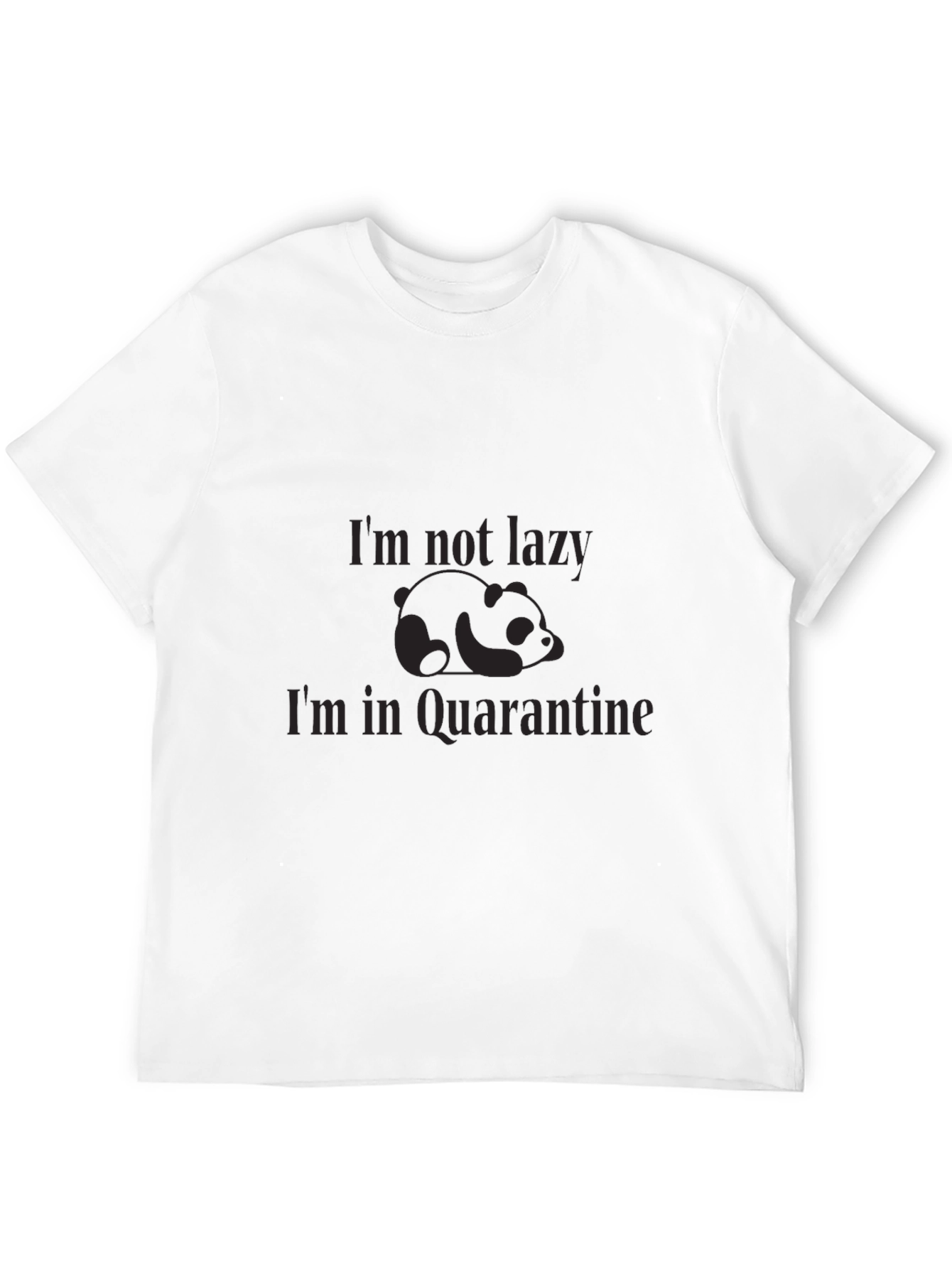 Funny Quarantine Panda Graphic Tee - Black