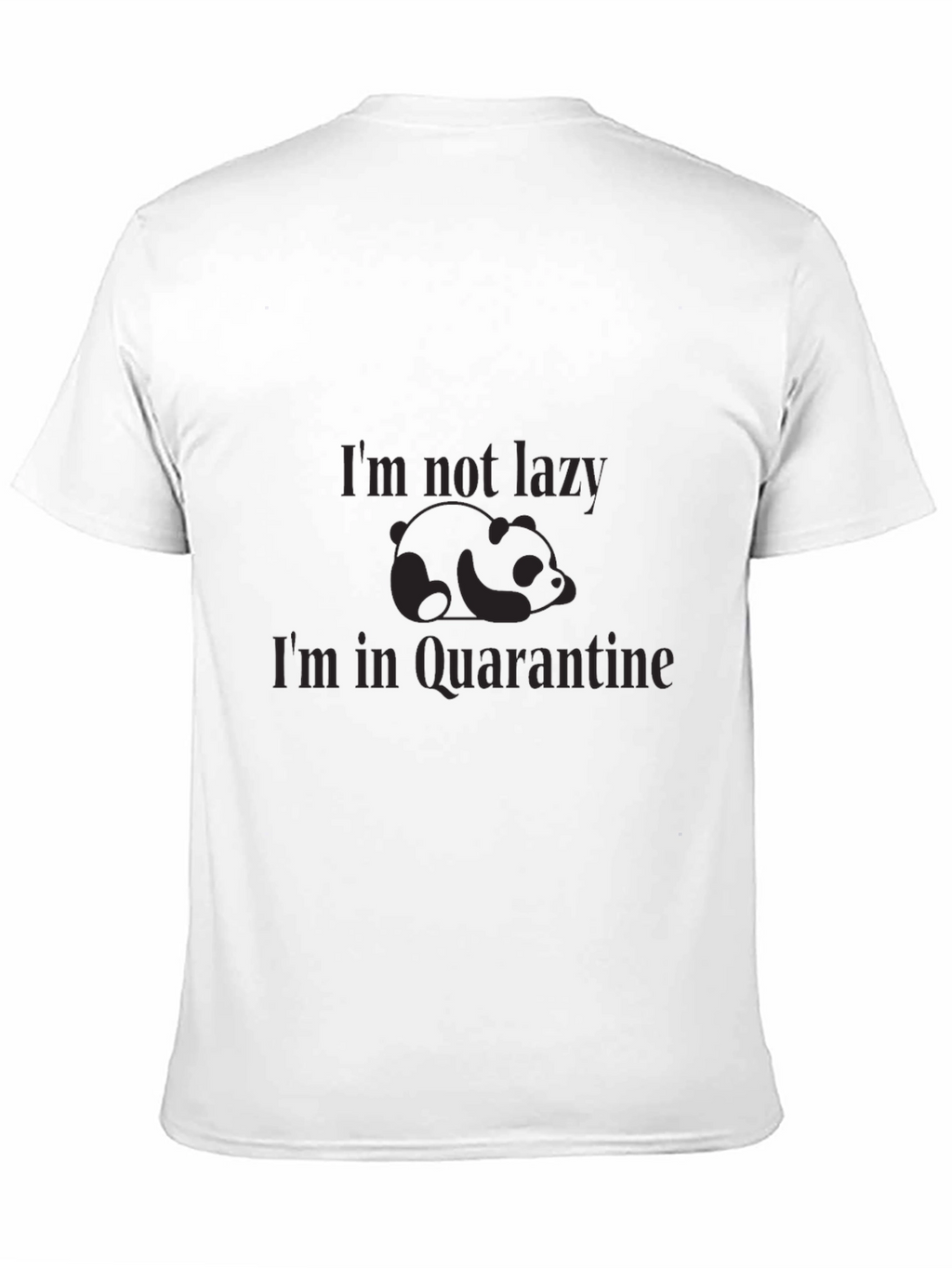 Funny Quarantine Panda Graphic Tee - Black