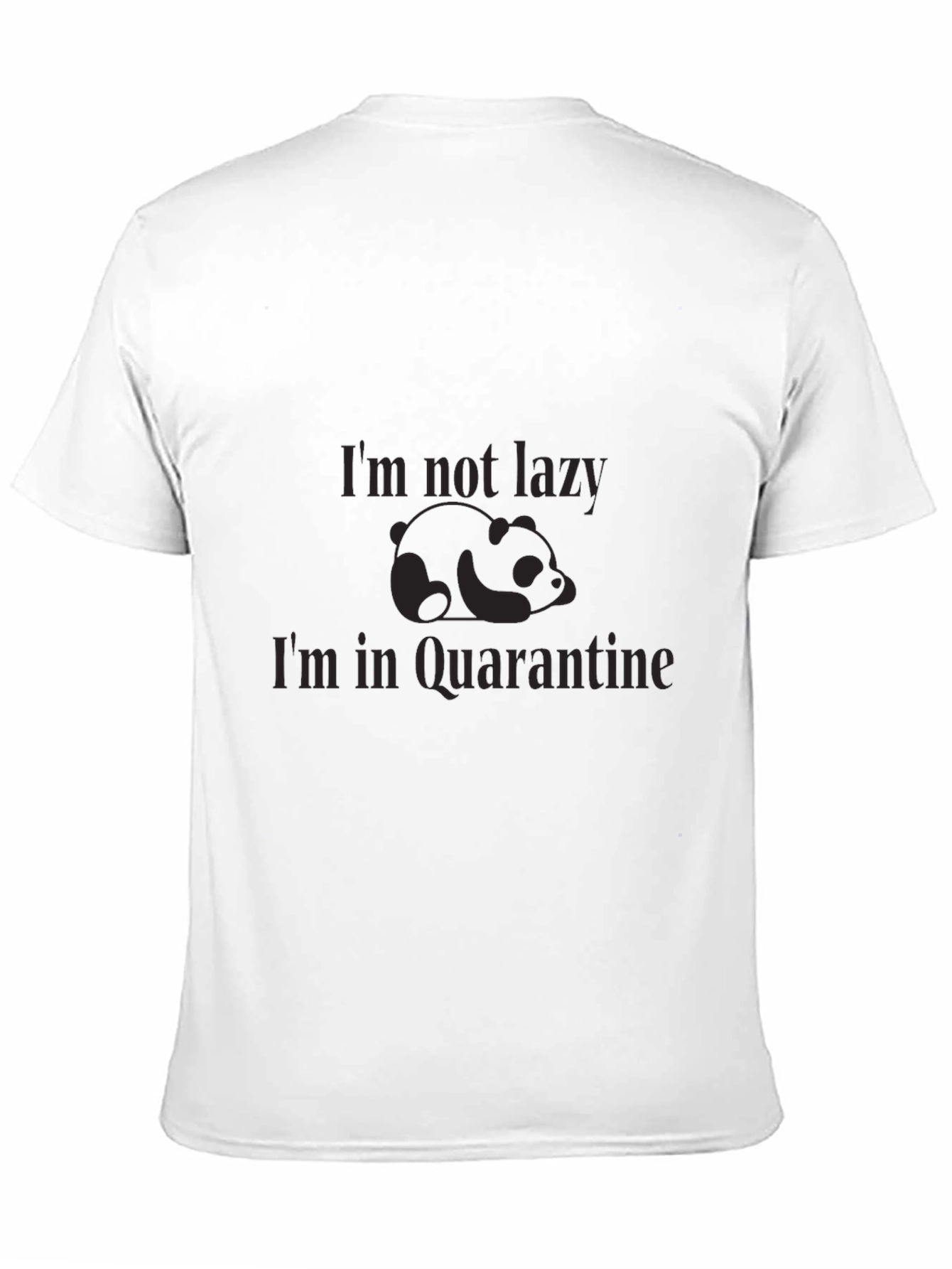 Funny Quarantine Panda Graphic Tee - Black