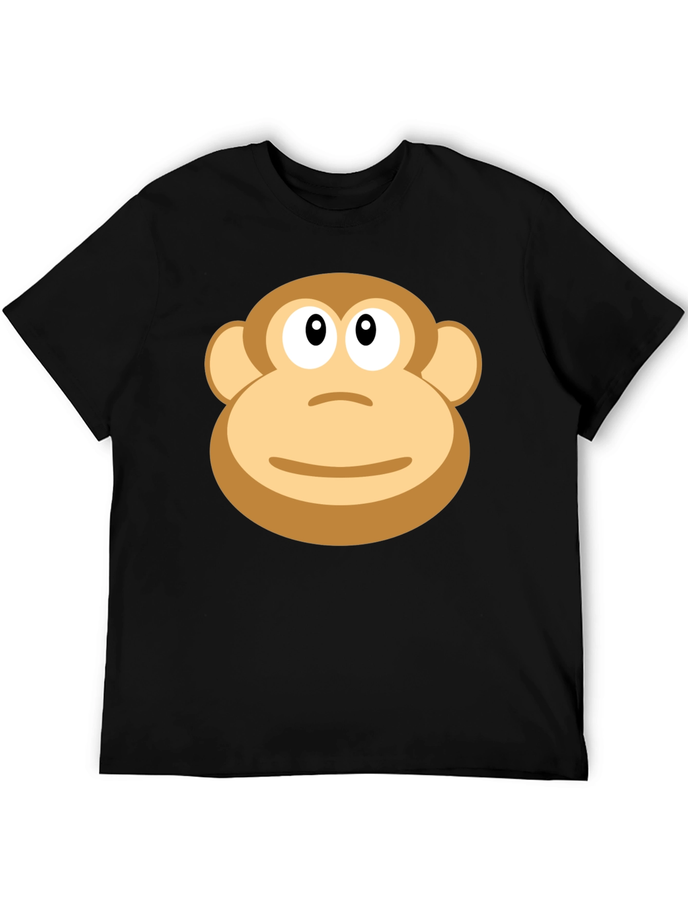 Monkey Face Graphic T-Shirt - Casual Black Tee