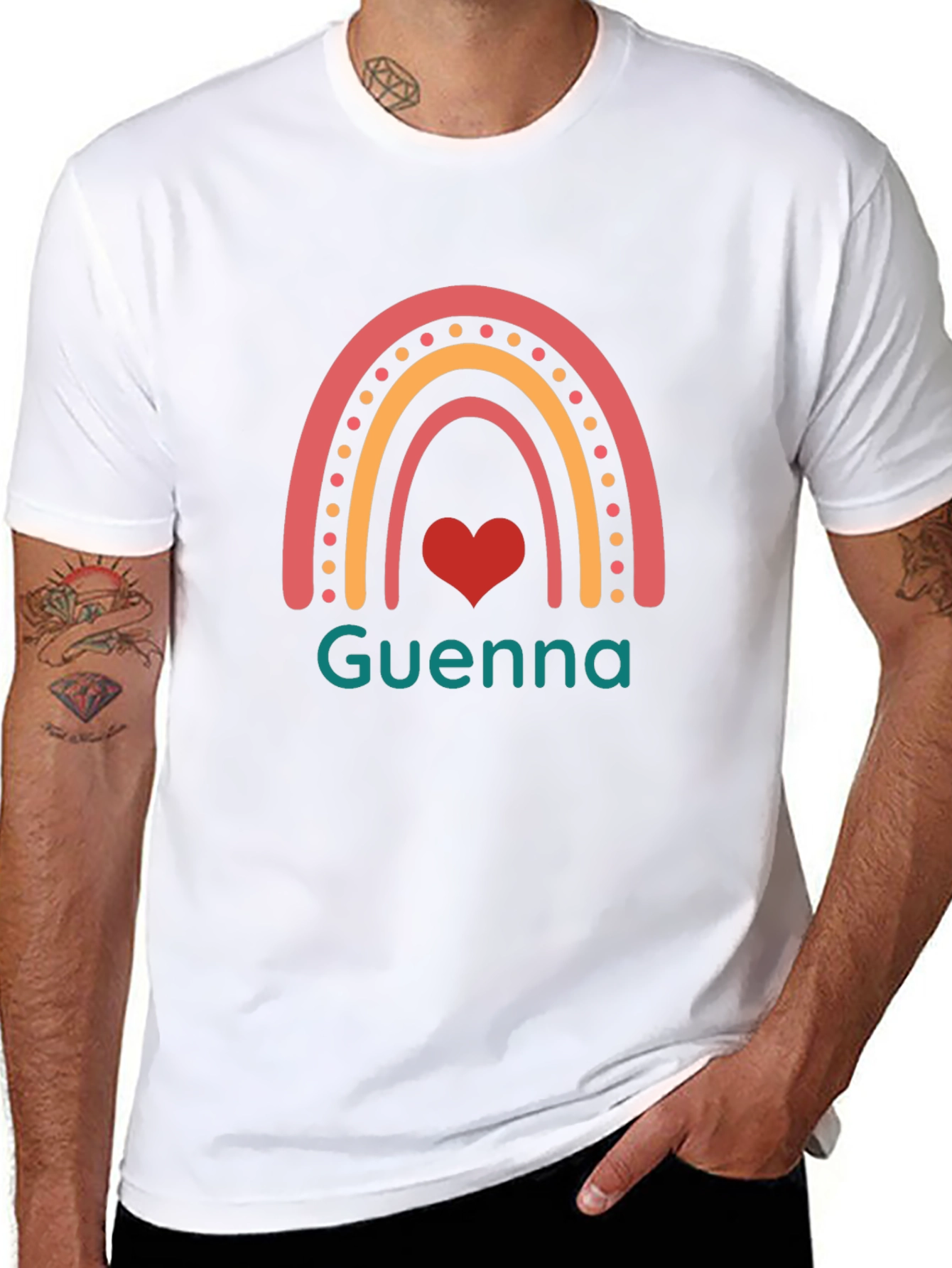 Guenna Rainbow Heart T-Shirt - Black