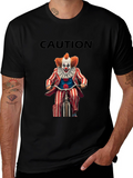 Caution Clown on Bike Graphic T-Shirt
