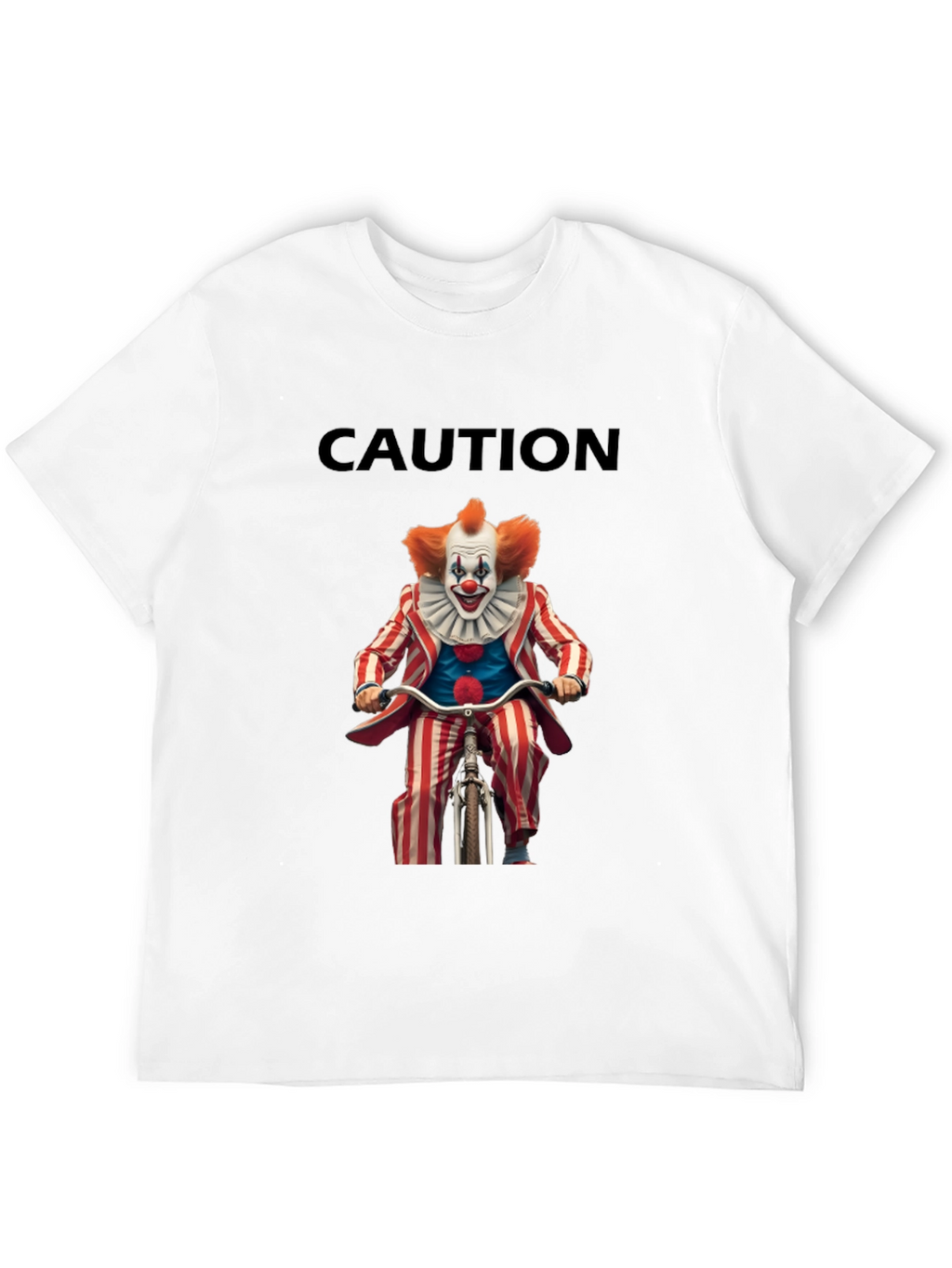 Caution Clown on Bike Graphic T-Shirt