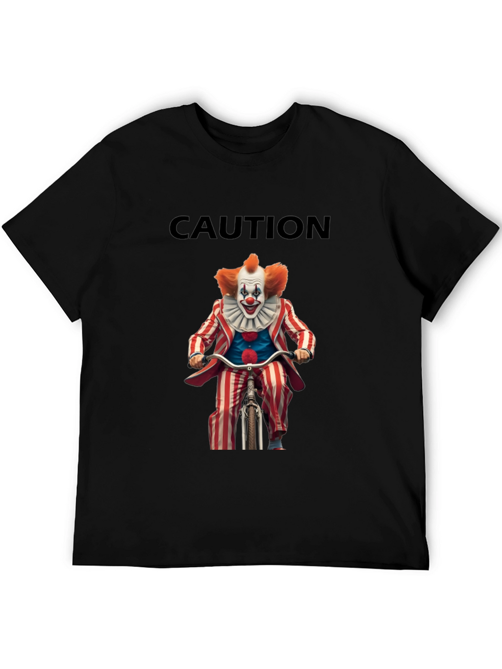 Caution Clown on Bike Graphic T-Shirt