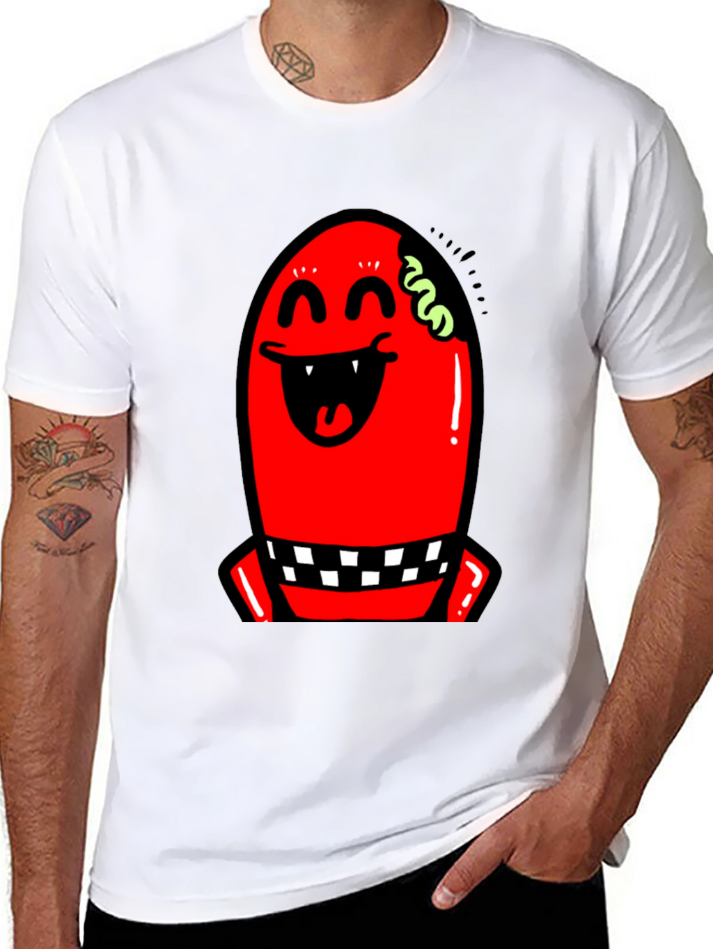 Red Monster Graphic Black T-Shirt