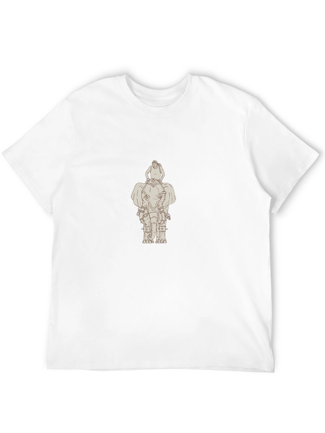 Elephant Rider Graphic Tee - Classic Black Cotton T-Shirt