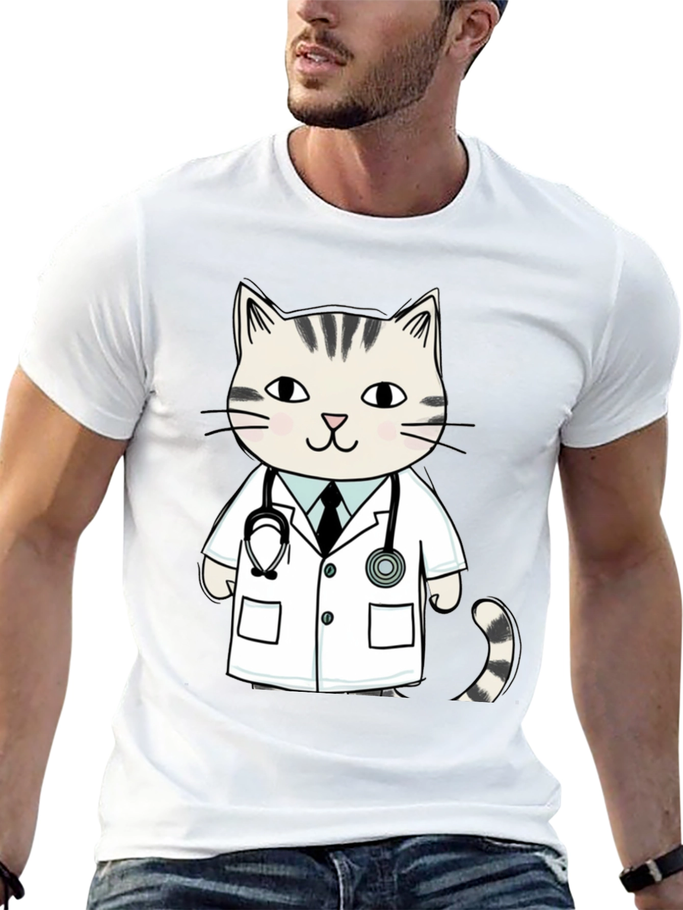 Doctor Cat T-Shirt - Novelty Vet Tee
