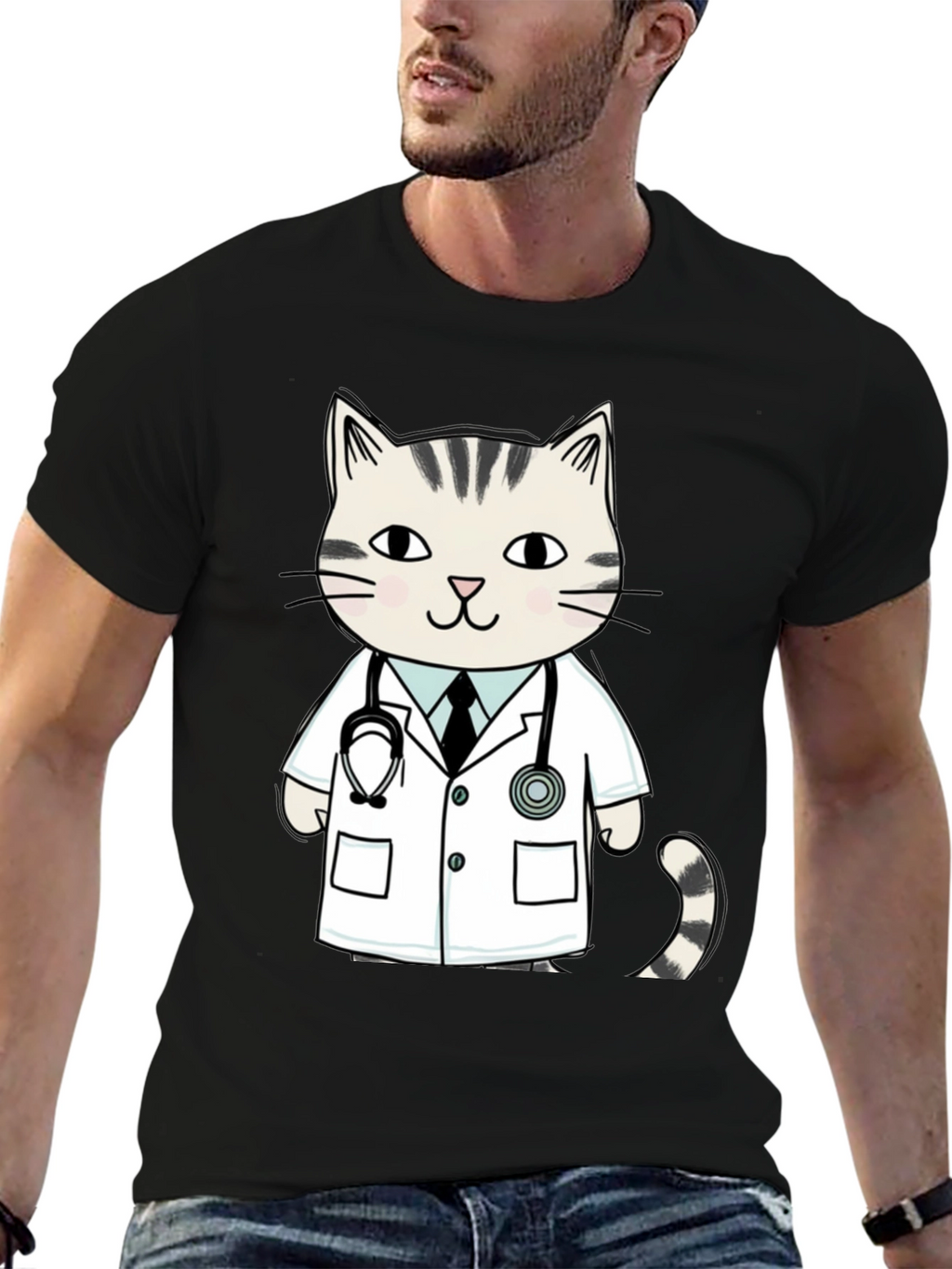 Doctor Cat T-Shirt - Novelty Vet Tee