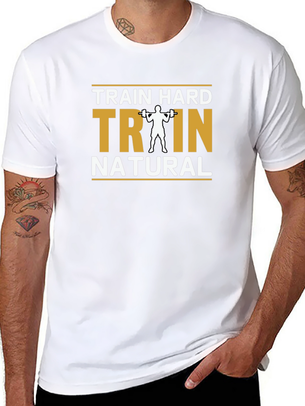 Train Hard Train Natural Black T-Shirt