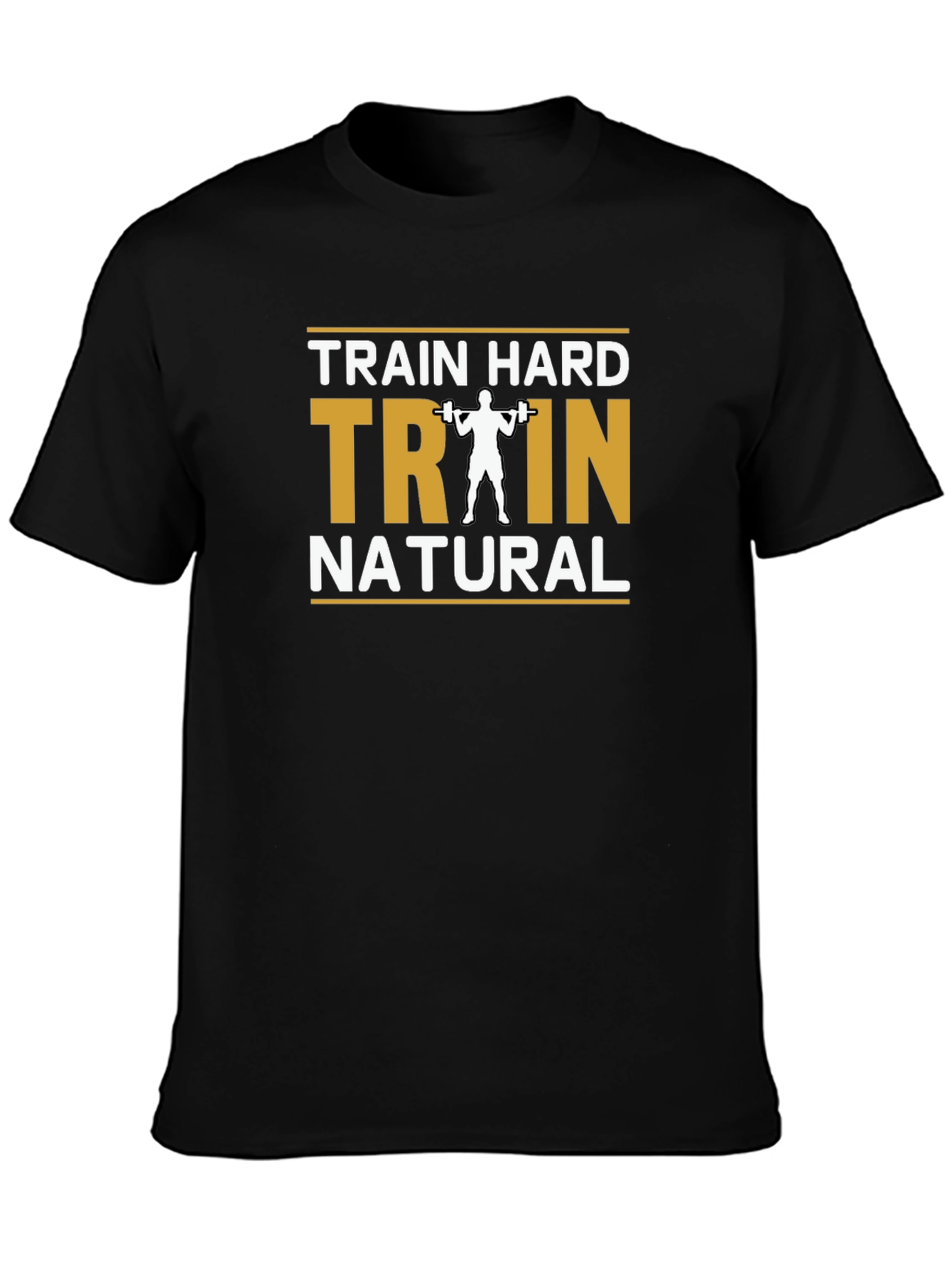 Train Hard Train Natural Black T-Shirt
