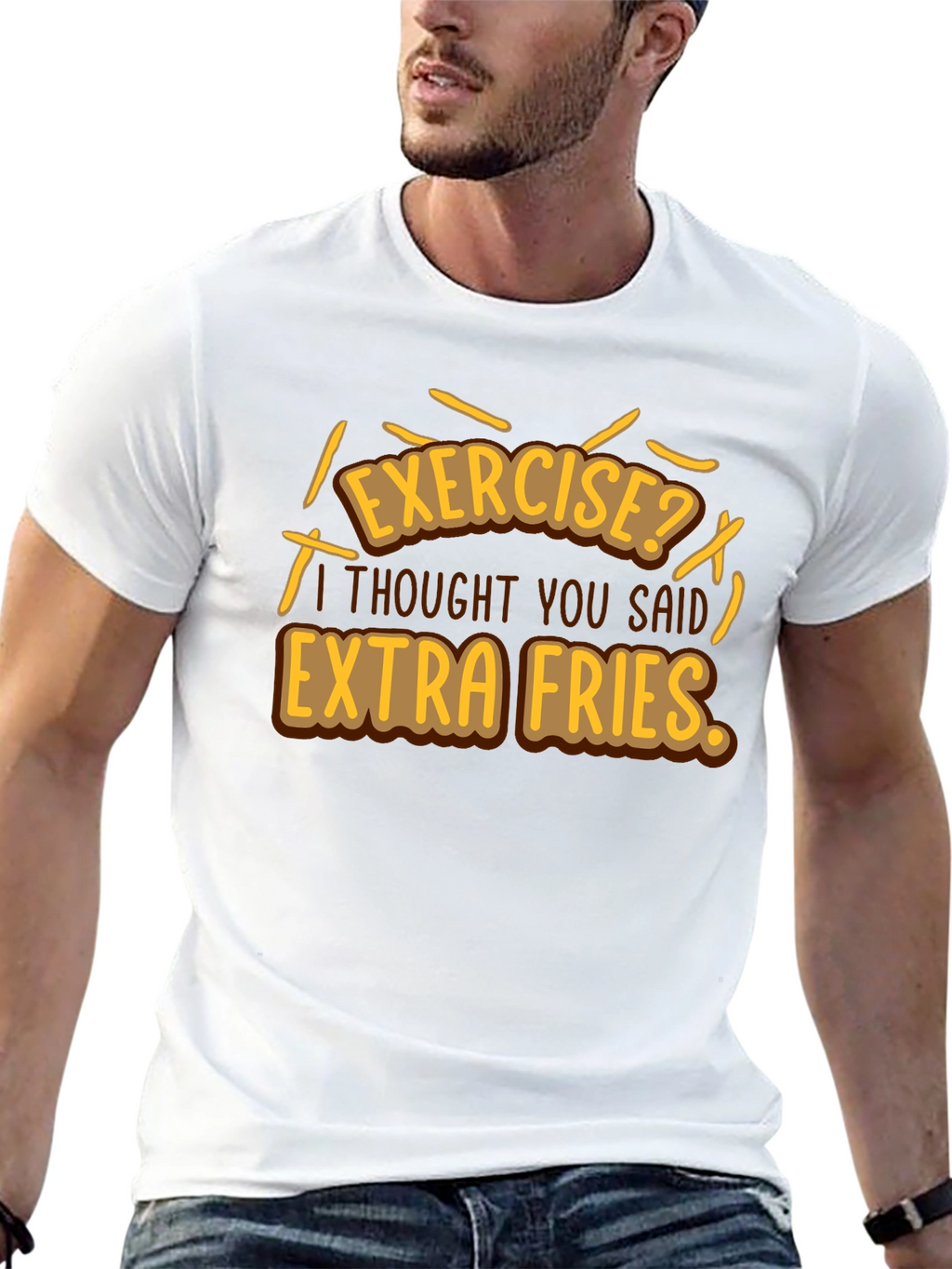 Extra Fries Graphic T-Shirt - Funny Foodie Tee