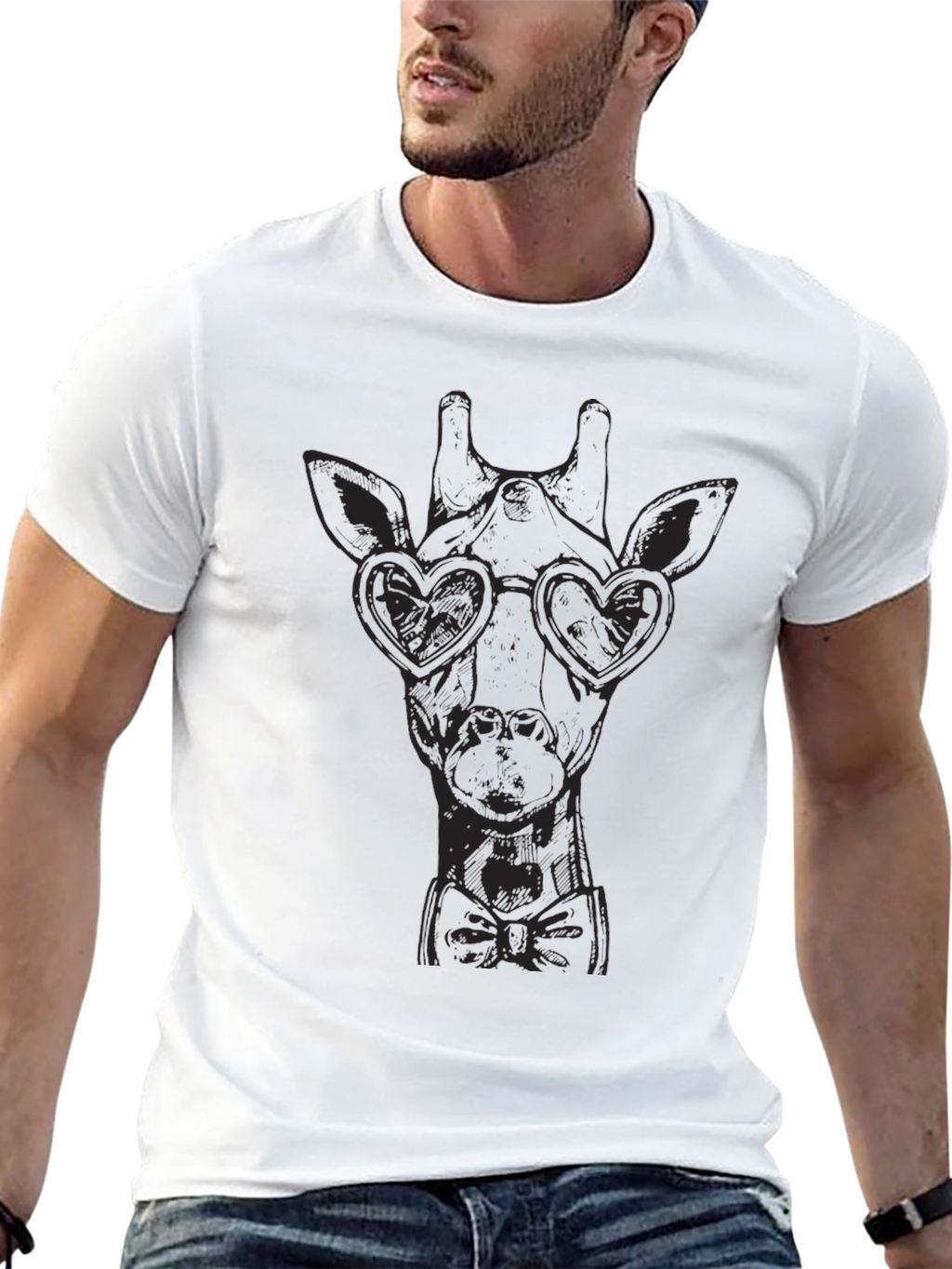 Giraffe Heart Glasses Graphic Tee