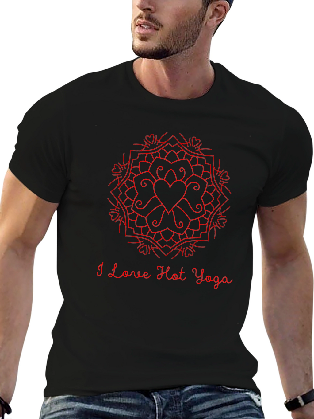 I Love Hot Yoga Black T-Shirt