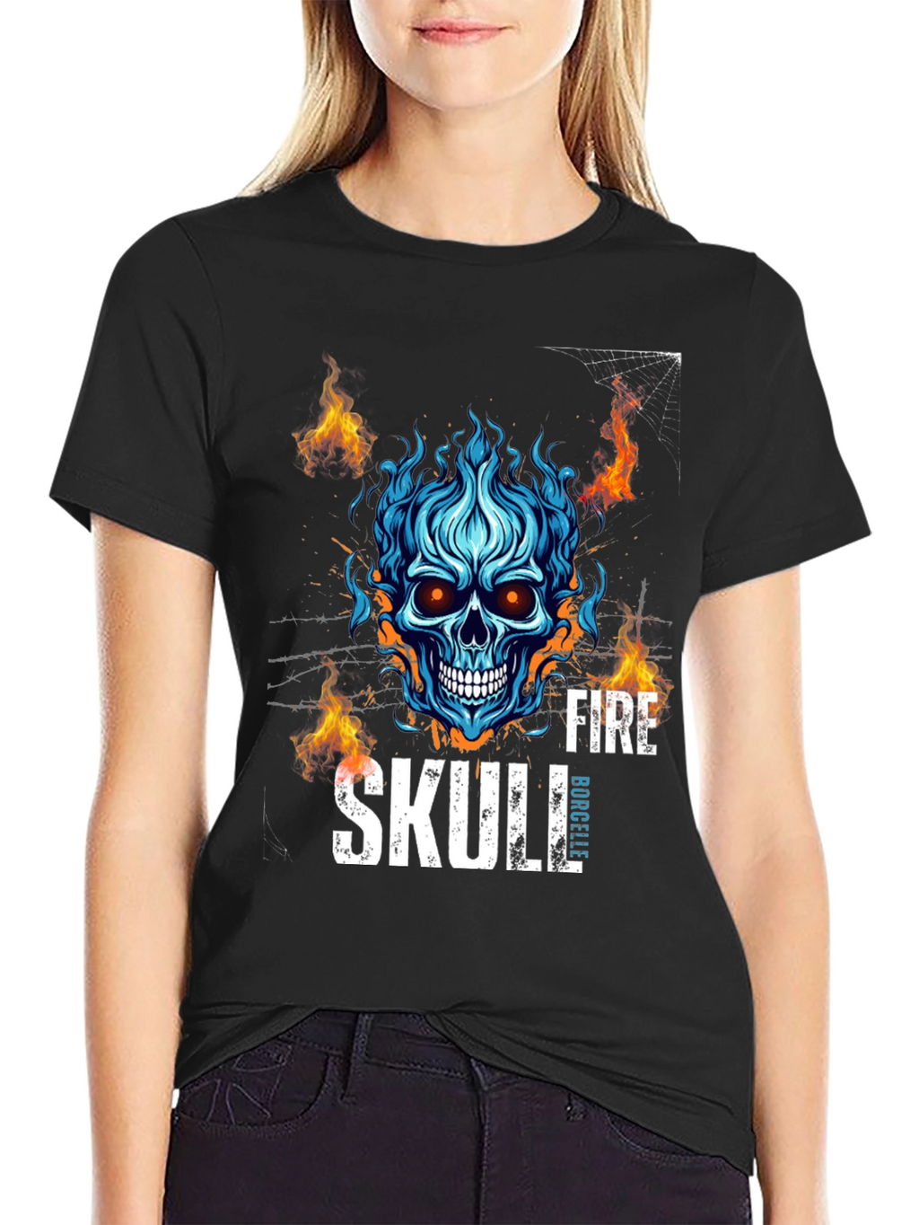 Fire Skull Graphic T-Shirt - Bold Design