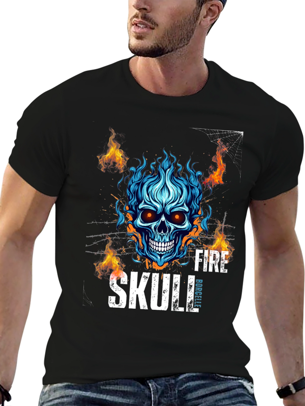 Fire Skull Graphic T-Shirt - Bold Design