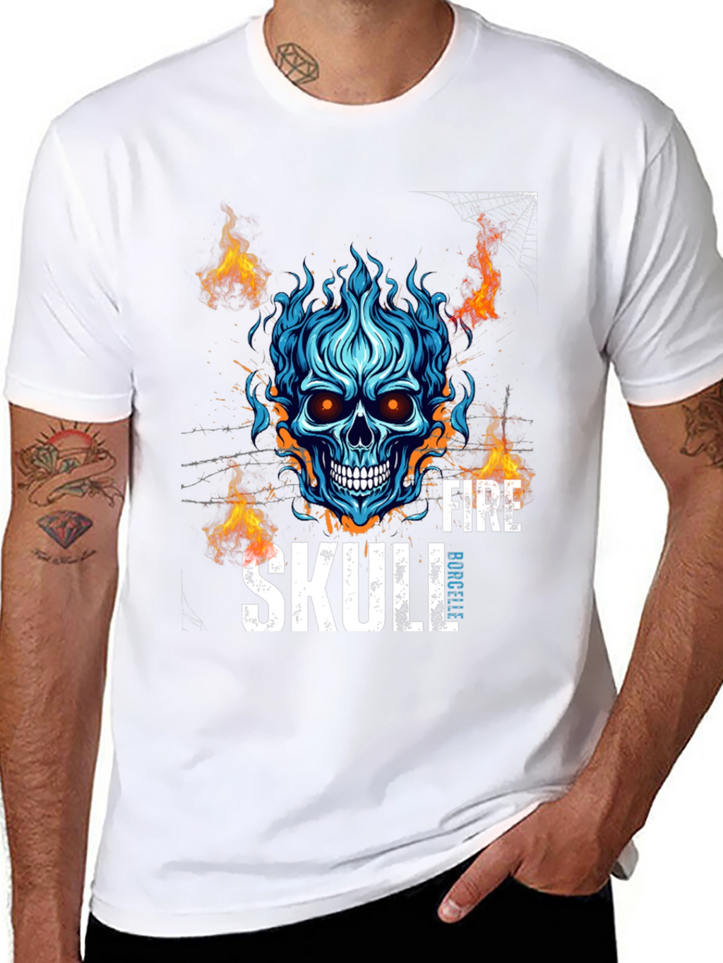 Fire Skull Graphic T-Shirt - Bold Design