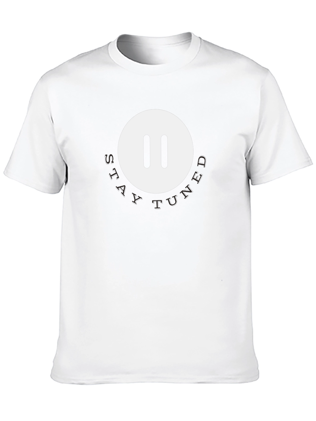 Stay Tuned Pause Button T-Shirt - Modern Graphic Tee