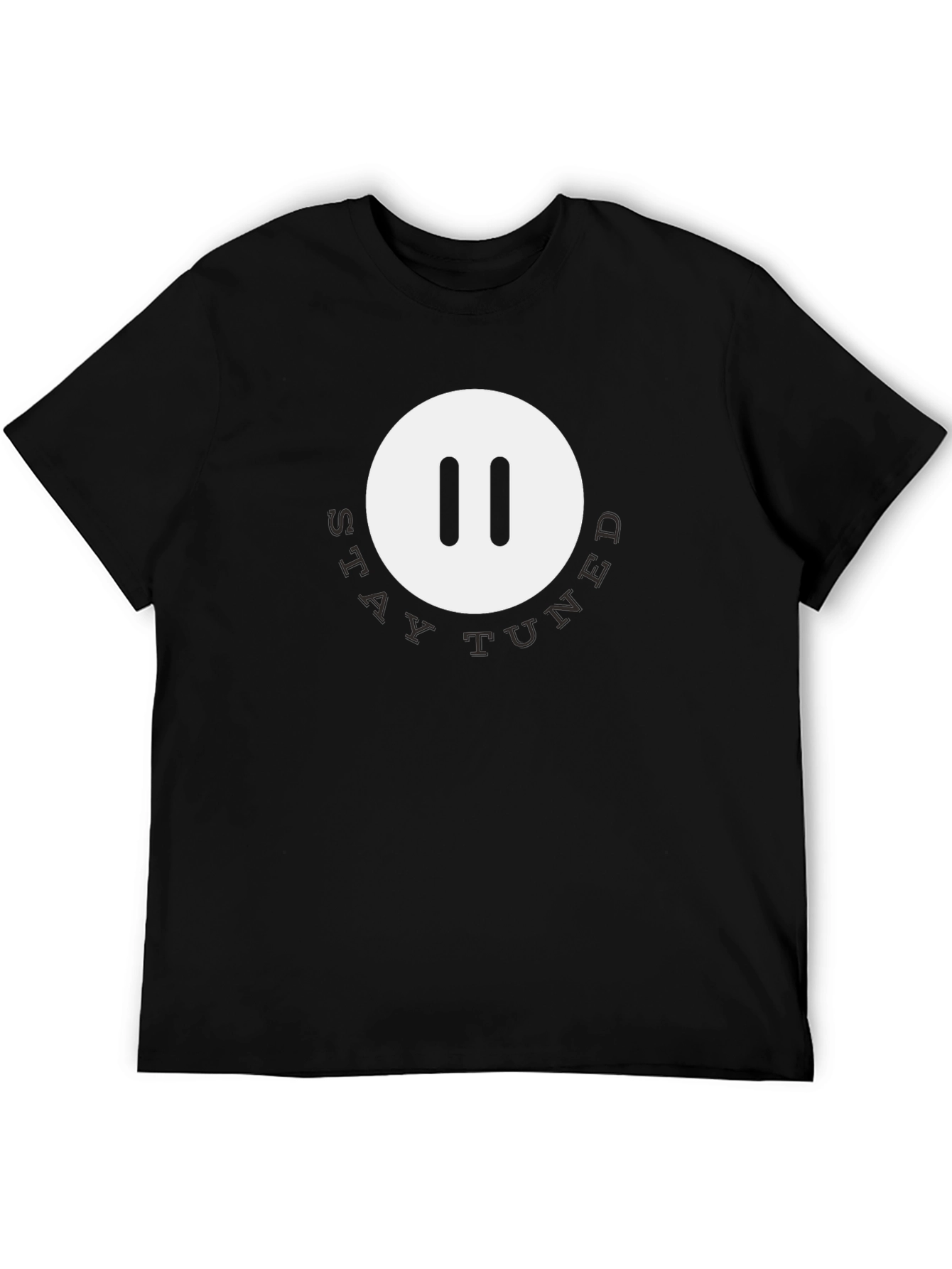 Stay Tuned Pause Button T-Shirt - Modern Graphic Tee