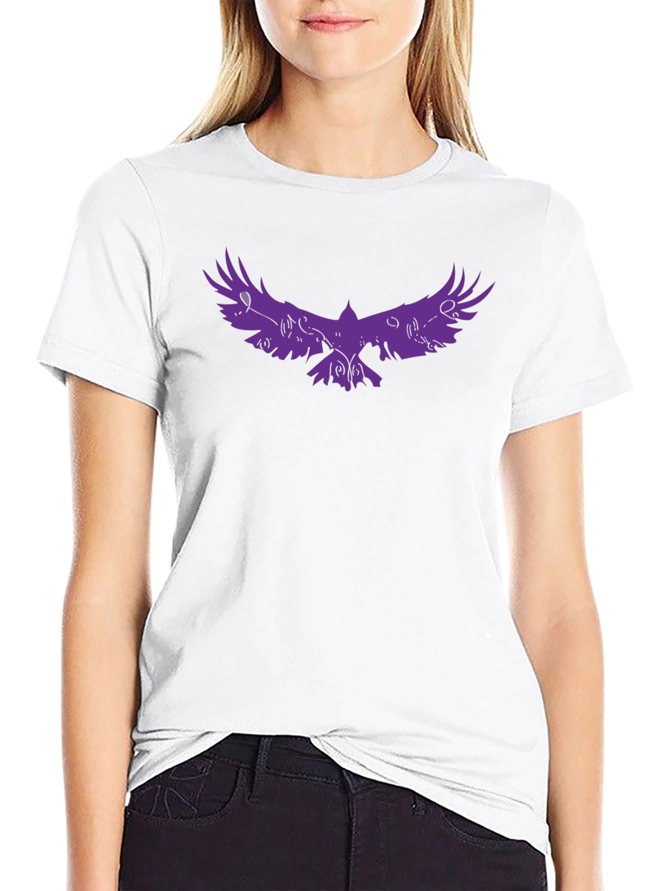 Raven Graphic Tee - Stylish Black T-Shirt