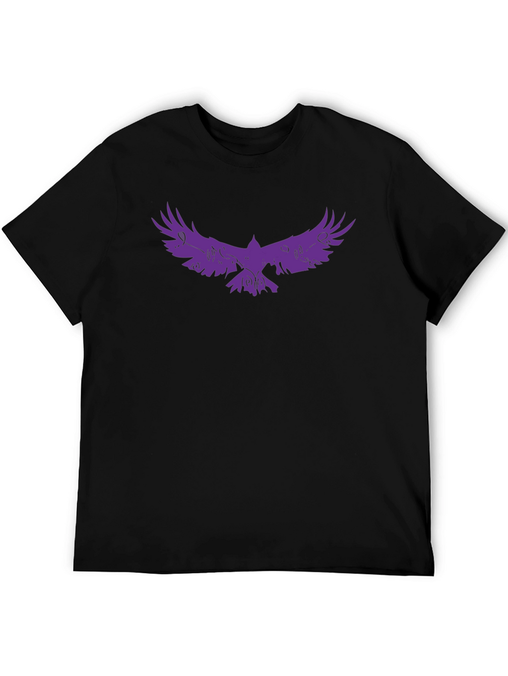 Raven Graphic Tee - Stylish Black T-Shirt