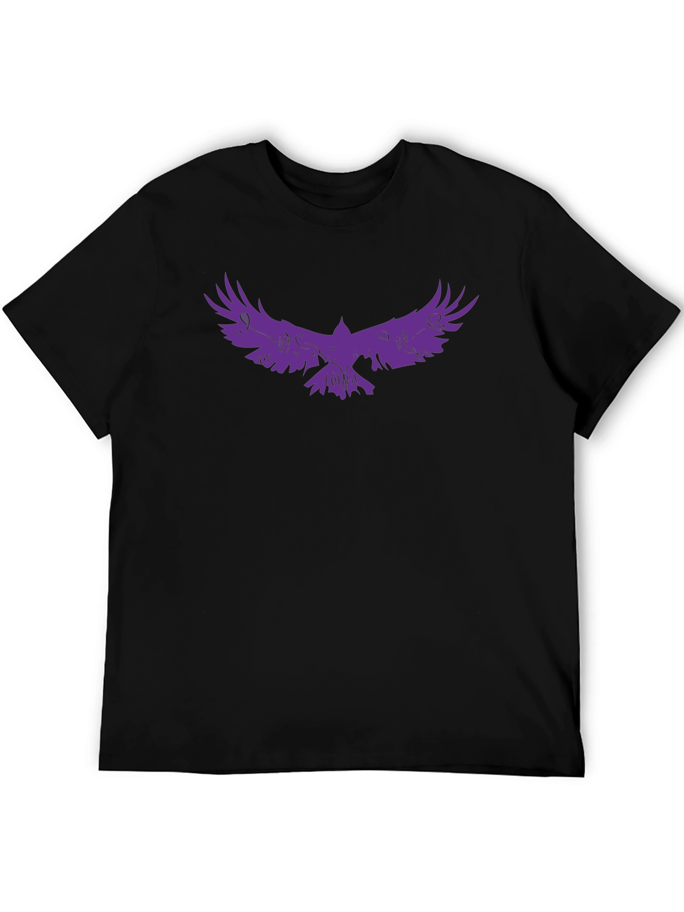 Raven Graphic Tee - Stylish Black T-Shirt