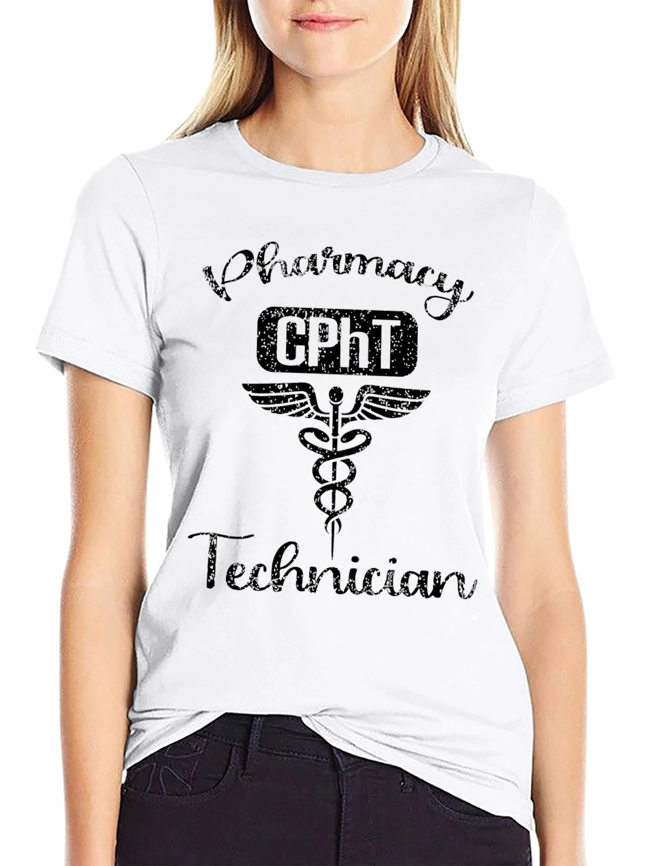 Pharmacy Technician CPhT Caduceus Black T-Shirt