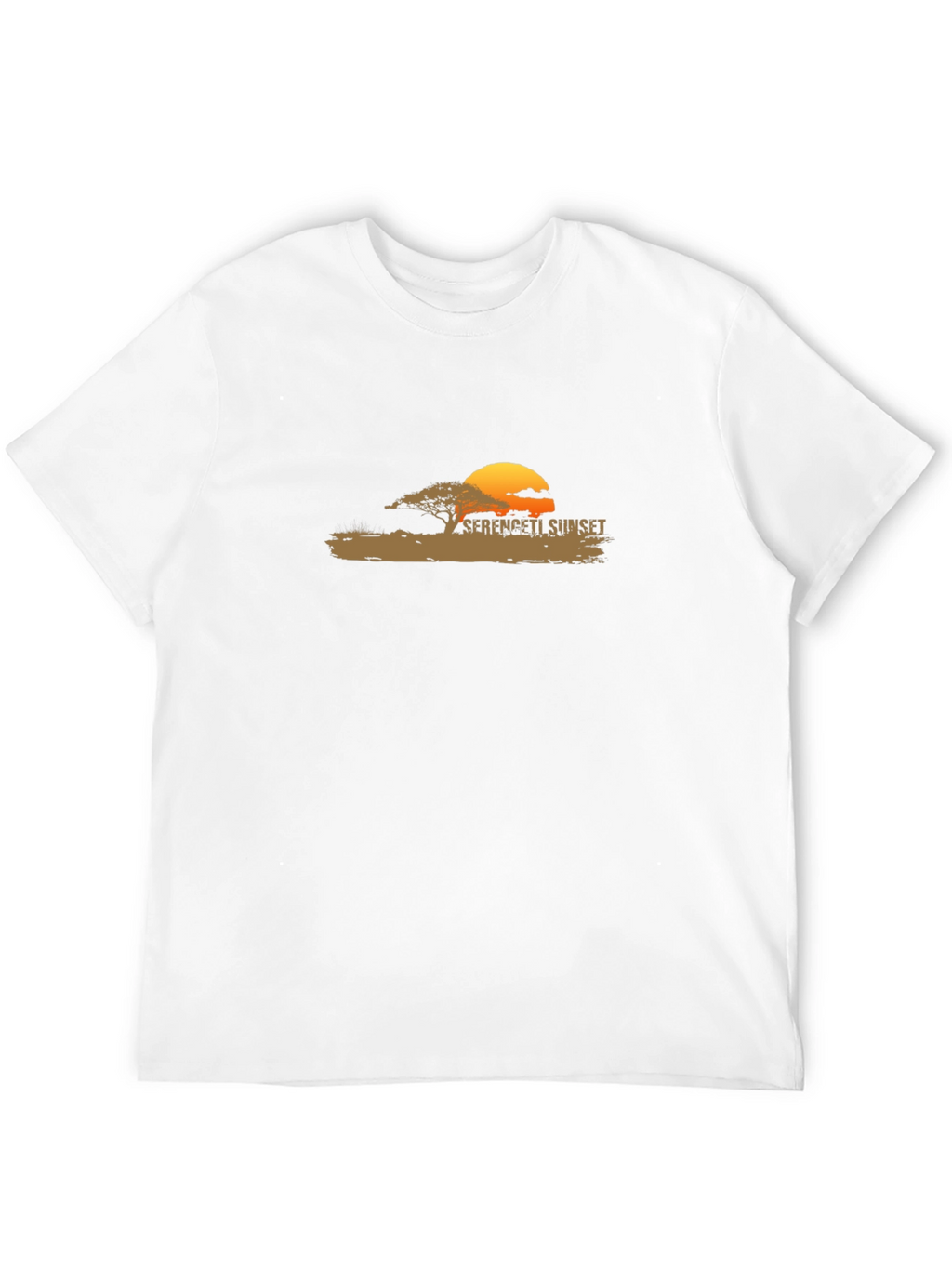 Serengeti Sunset Graphic Tee - Black Cotton Blend Shirt