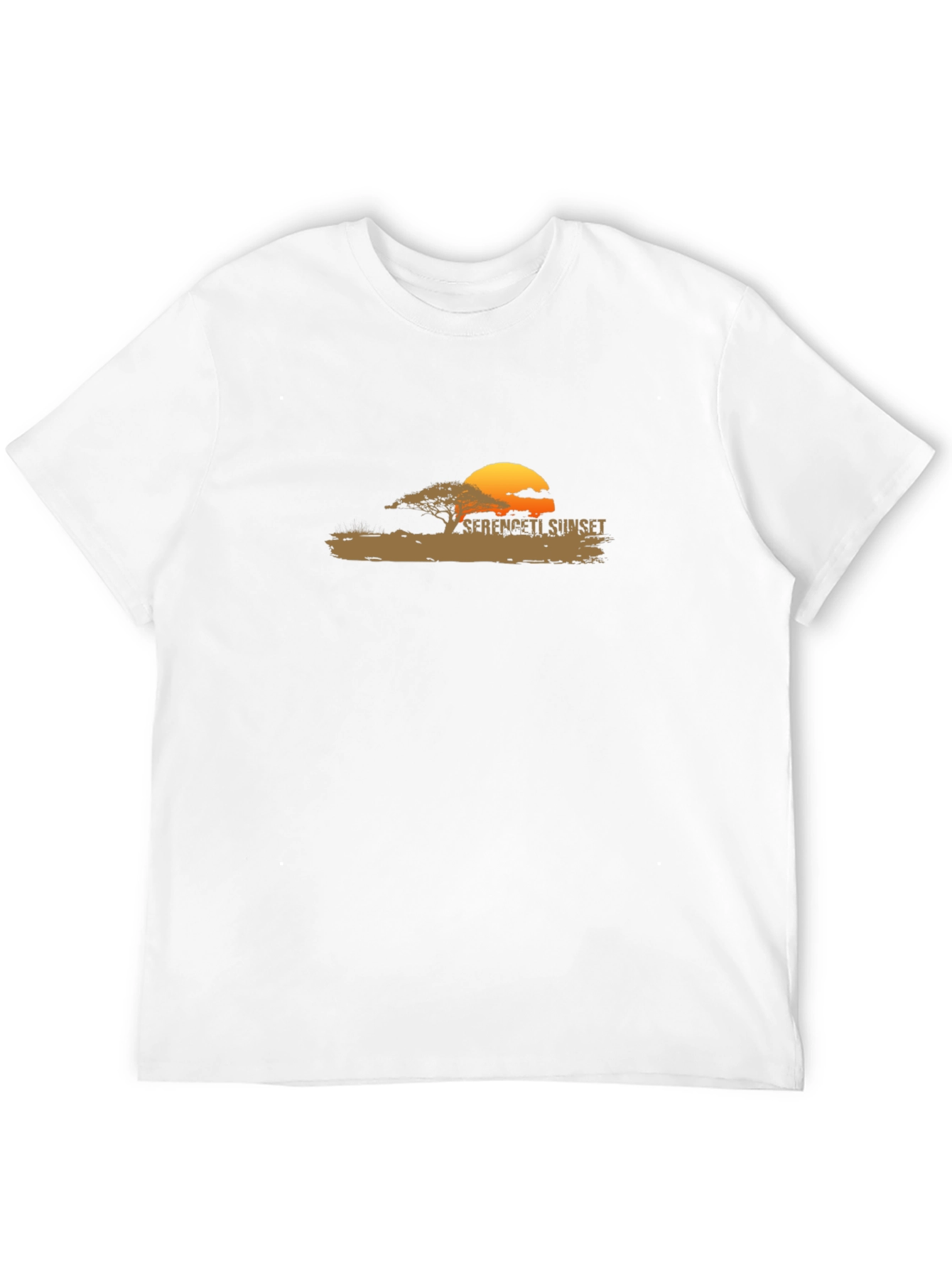 Serengeti Sunset Graphic Tee - Black Cotton Blend Shirt
