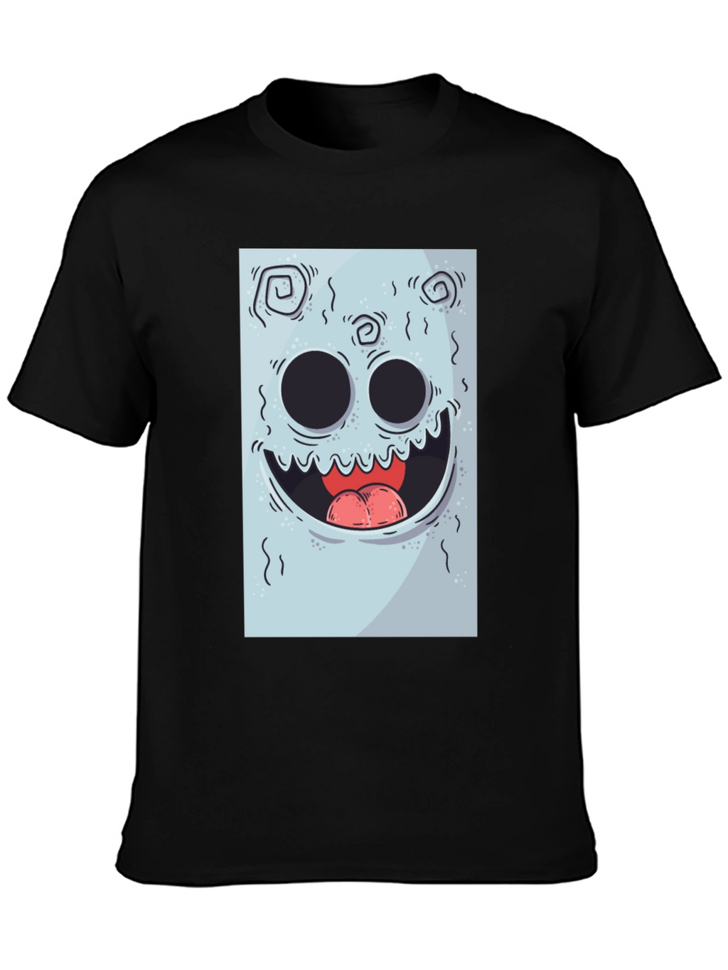 Cartoon Monster Graphic Print Black Tee