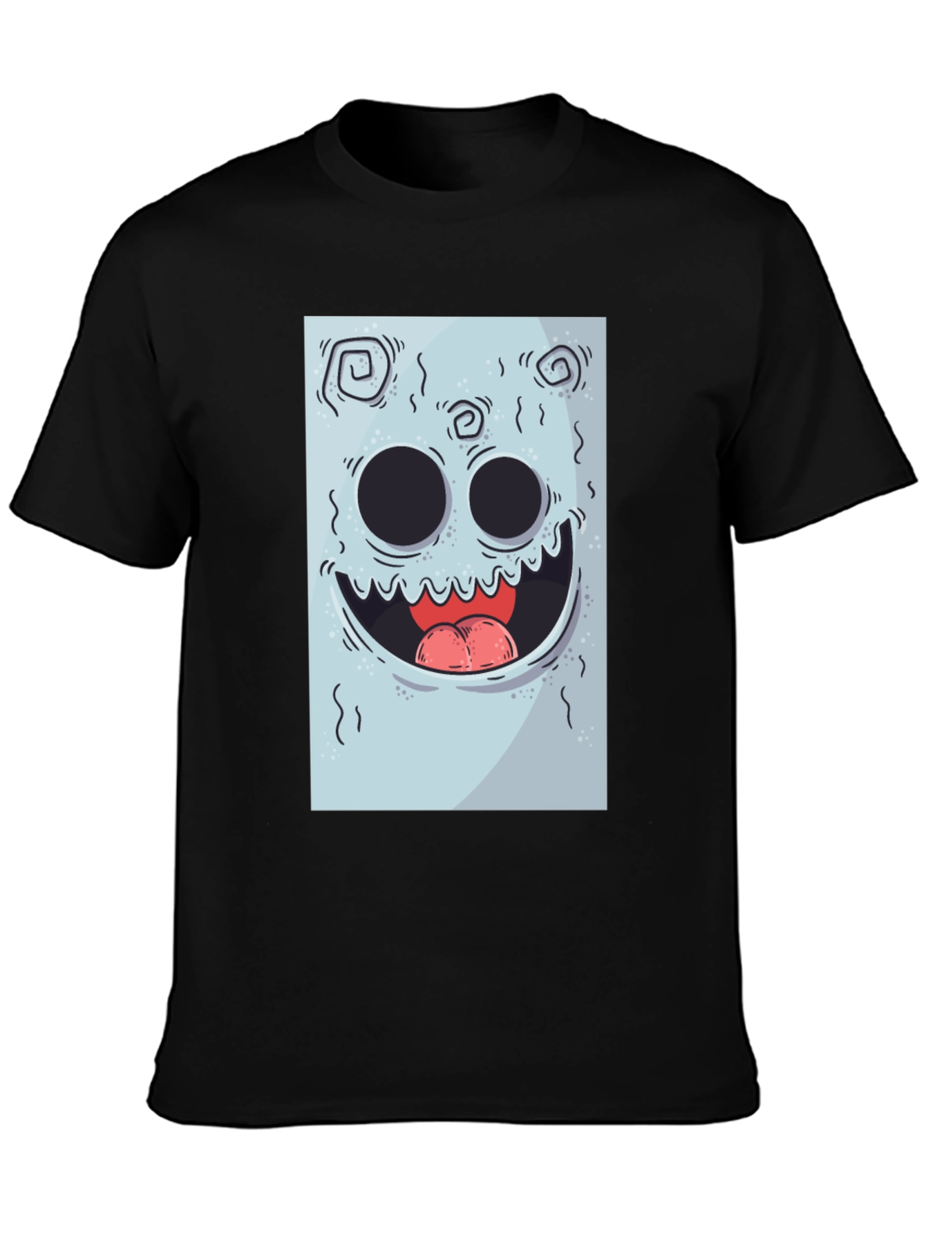 Cartoon Monster Graphic Print Black Tee