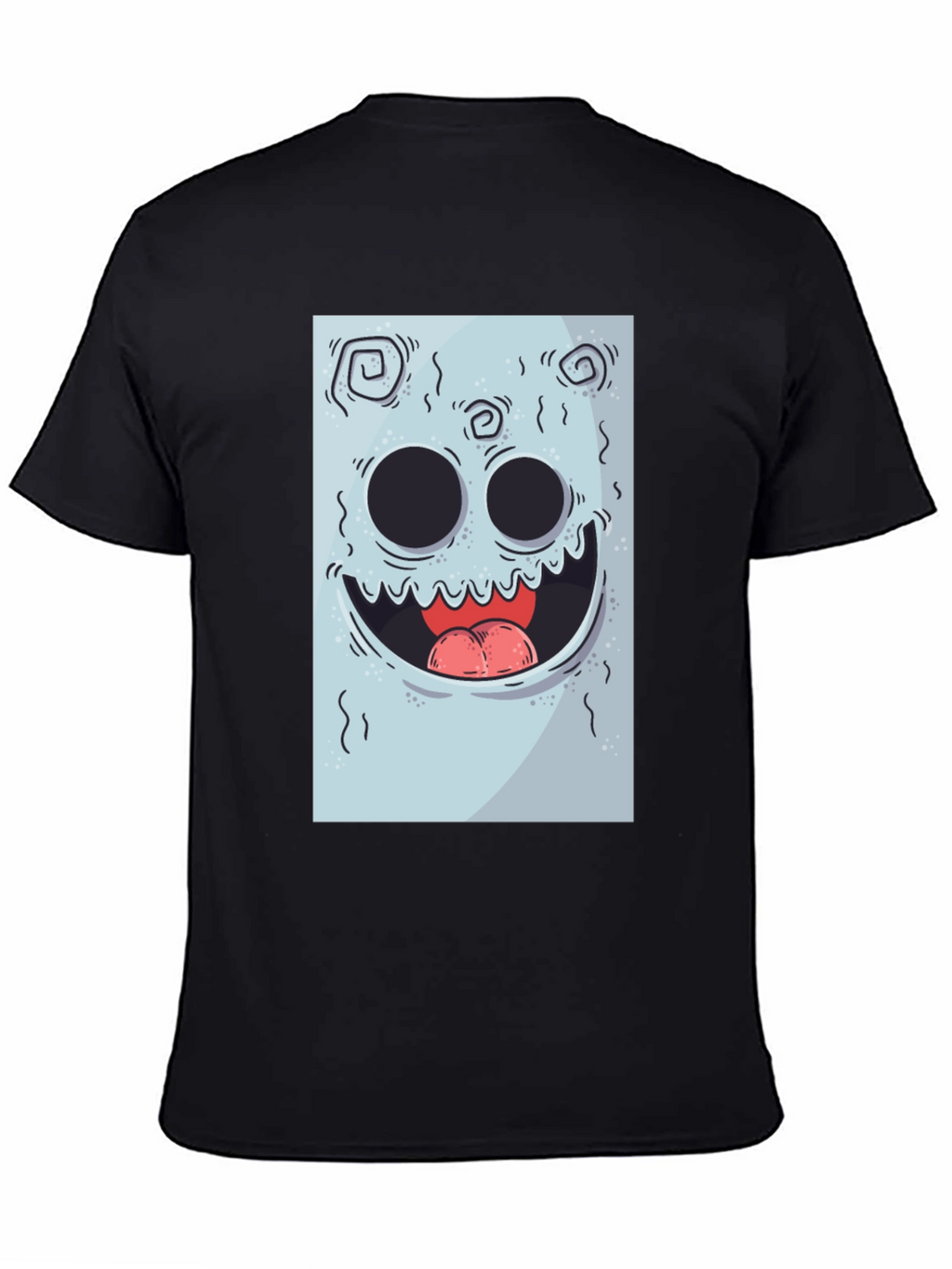 Cartoon Monster Graphic Print Black Tee