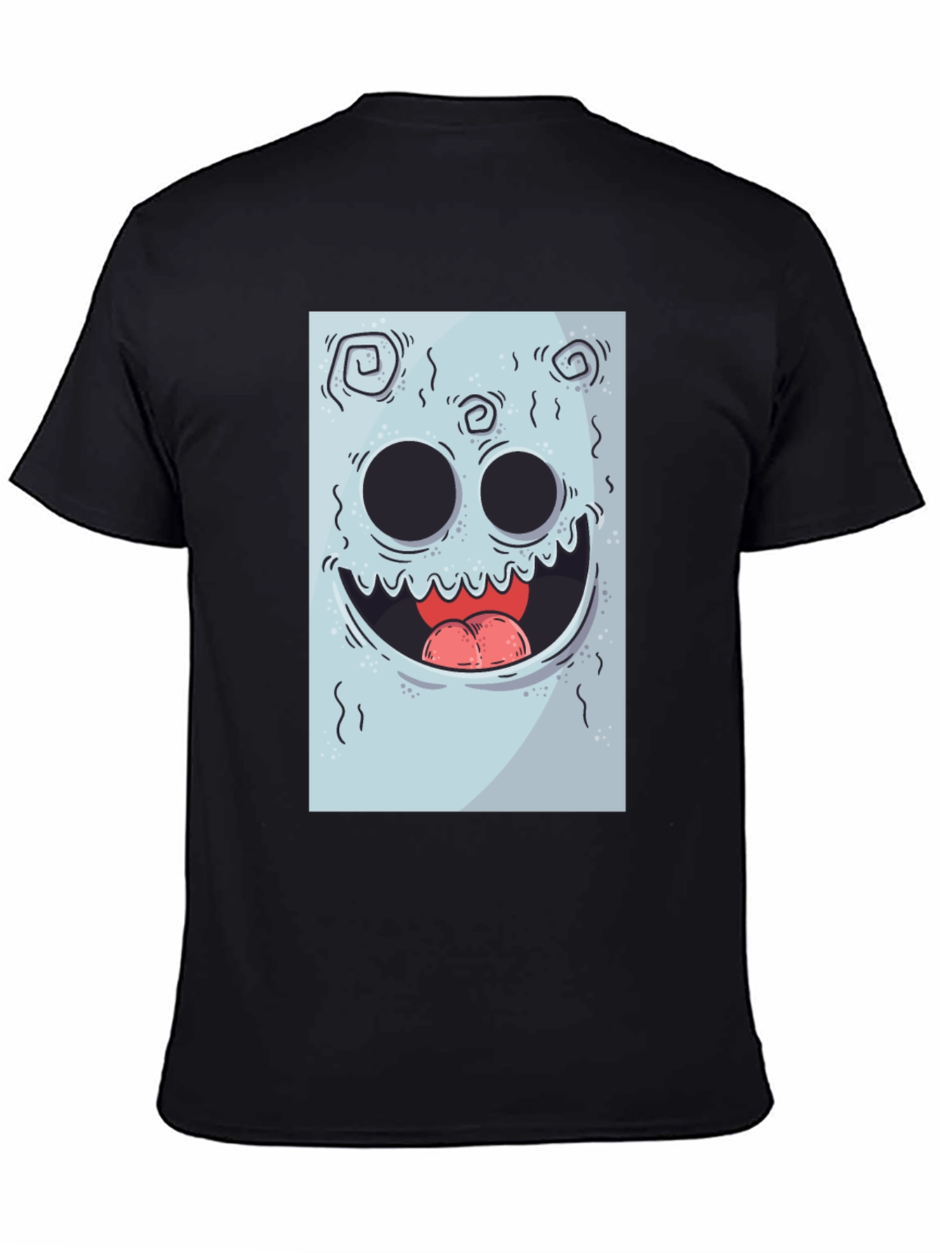 Cartoon Monster Graphic Print Black Tee