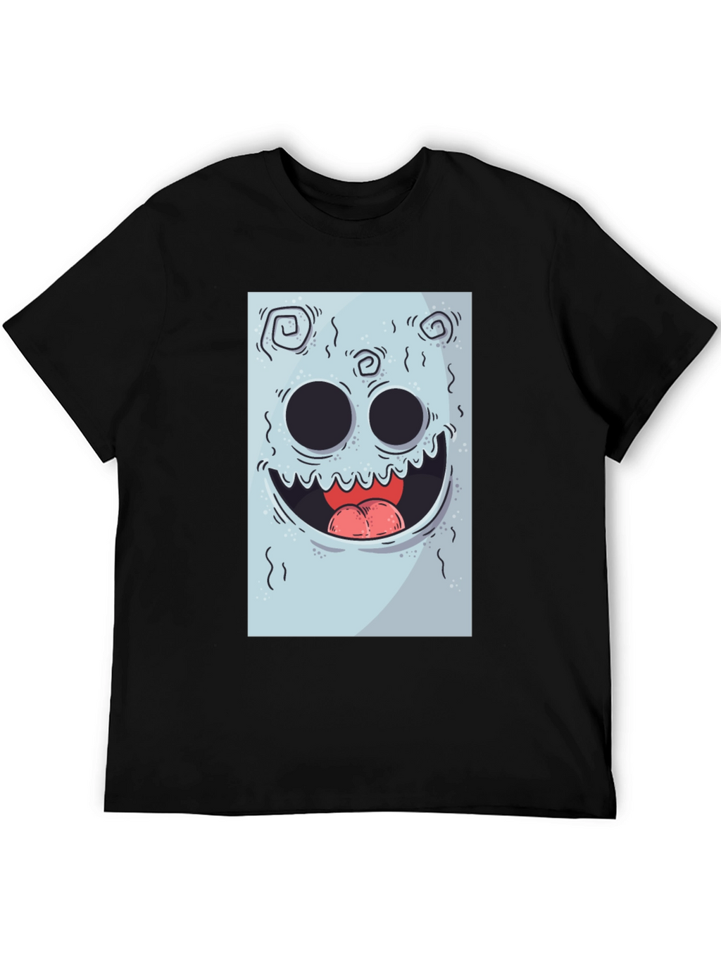 Cartoon Monster Graphic Print Black Tee
