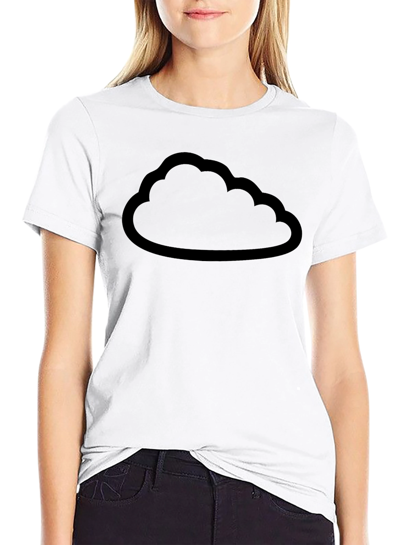 Cloud Outline Graphic Tee - Unisex Black T-Shirt