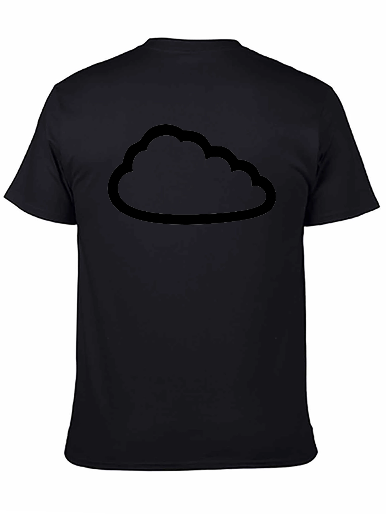 Cloud Outline Graphic Tee - Unisex Black T-Shirt