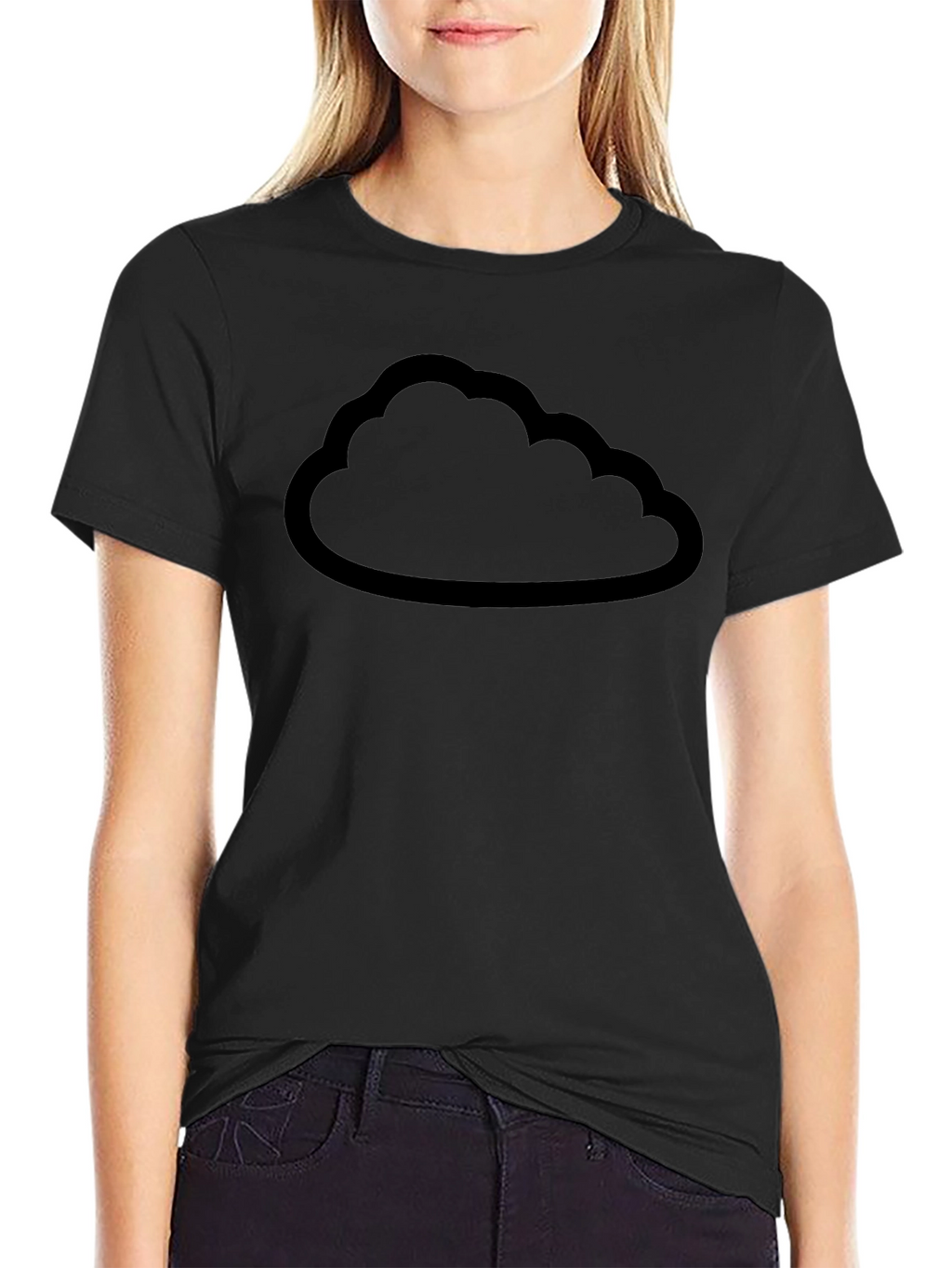 Cloud Outline Graphic Tee - Unisex Black T-Shirt