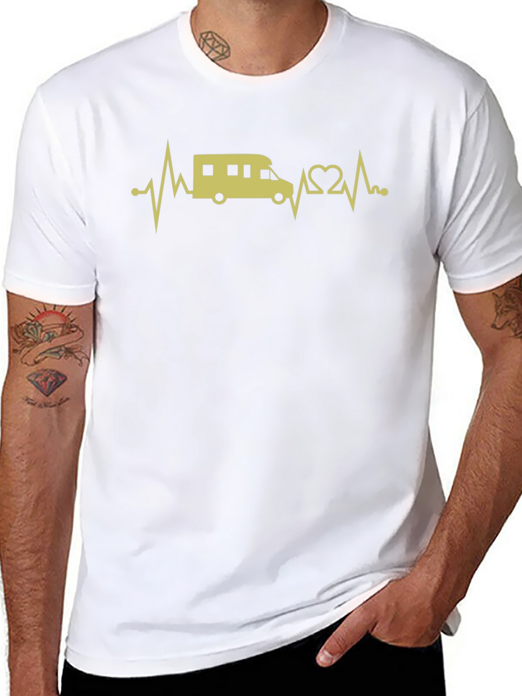 RV Heartbeat T-Shirt - Black Graphic Tee