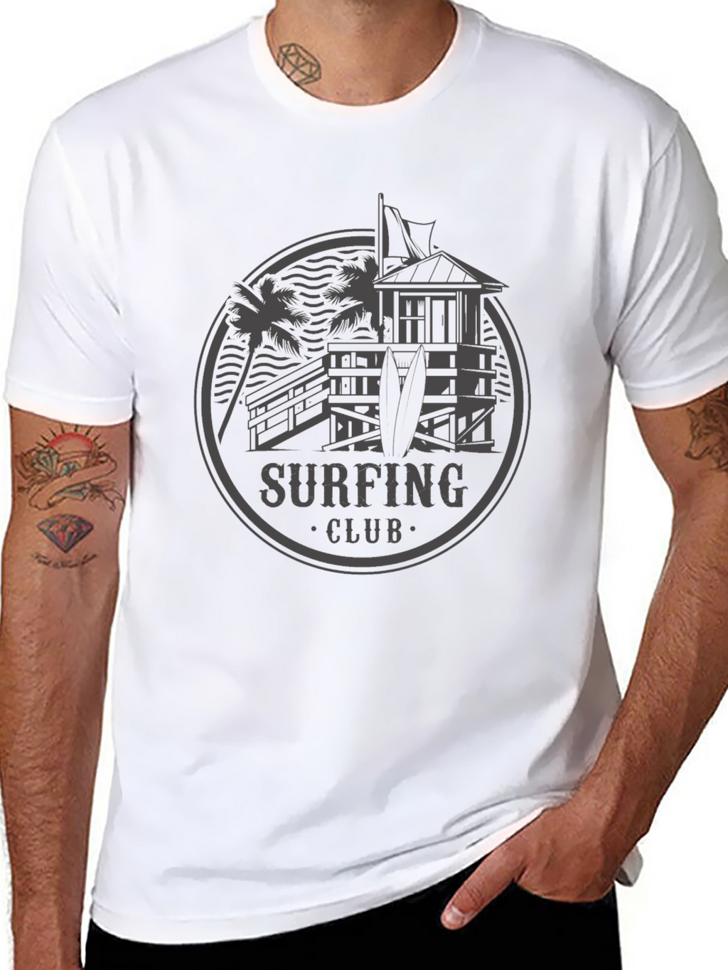 Surfing Club Graphic Tee - Black